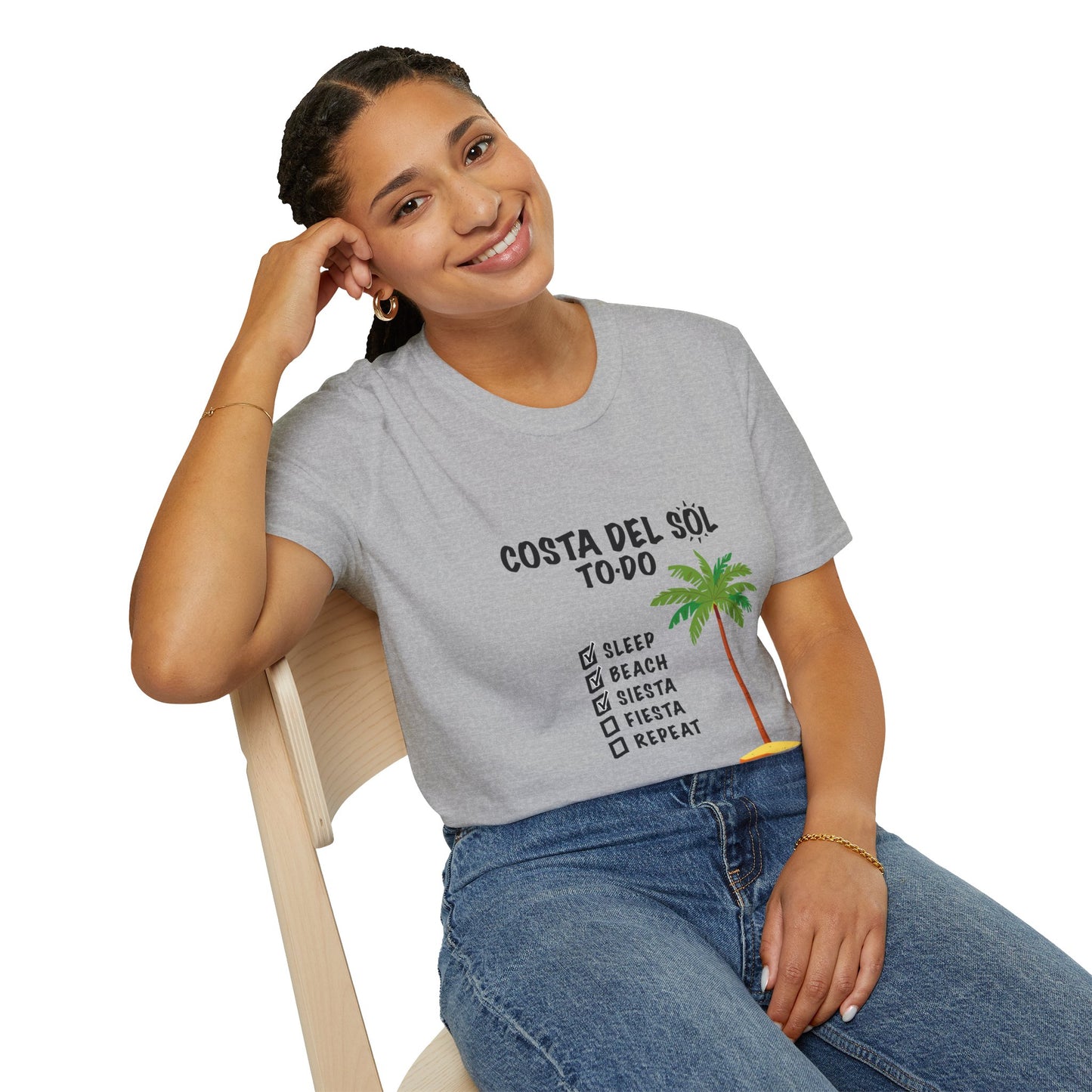 Beach Vibes Shirt, Beach Lovers T-Shirt, Vacation Tee, Summer Wear, Gift for Beach Lovers. Costa del Sol To-Do T-Shirt, Unisex T-Shirt, Soft Style T-Shirt
