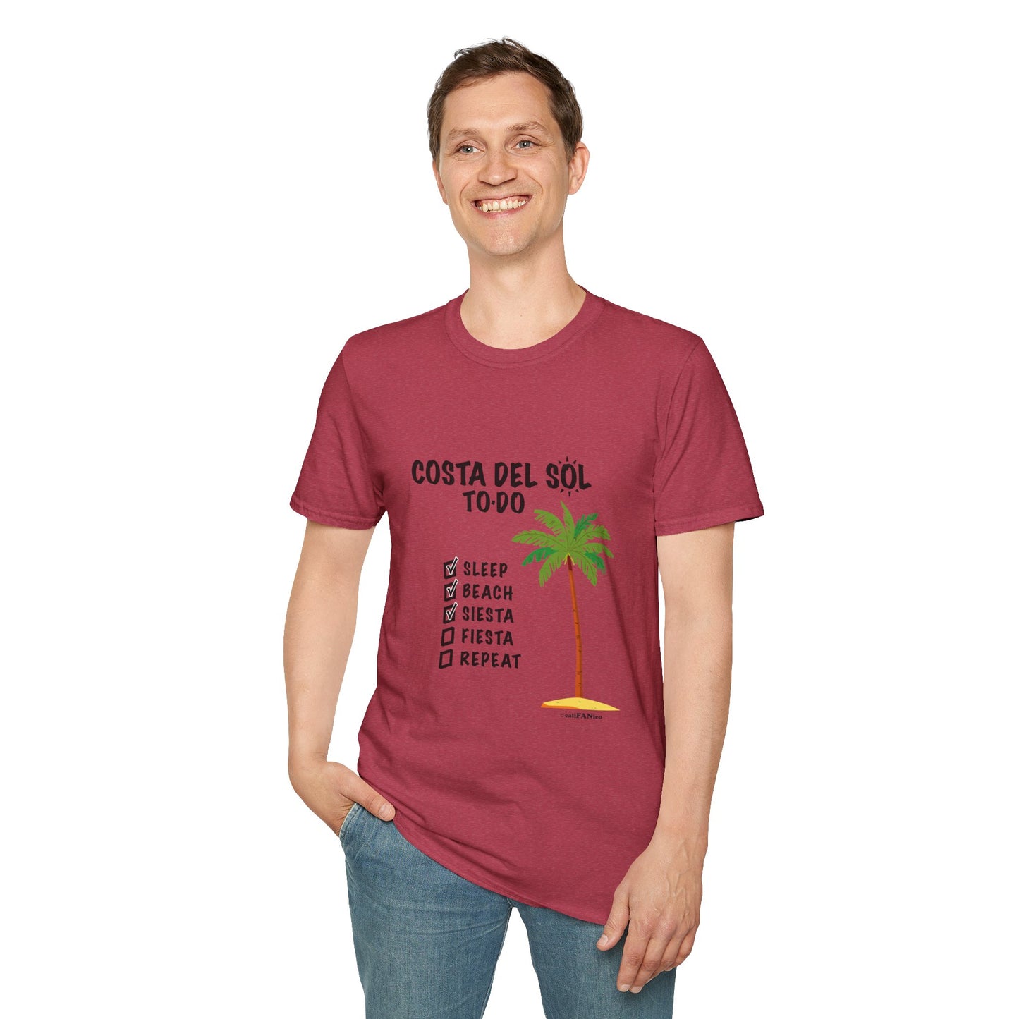 Beach Vibes Shirt, Beach Lovers T-Shirt, Vacation Tee, Summer Wear, Gift for Beach Lovers. Costa del Sol To-Do T-Shirt, Unisex T-Shirt, Soft Style T-Shirt
