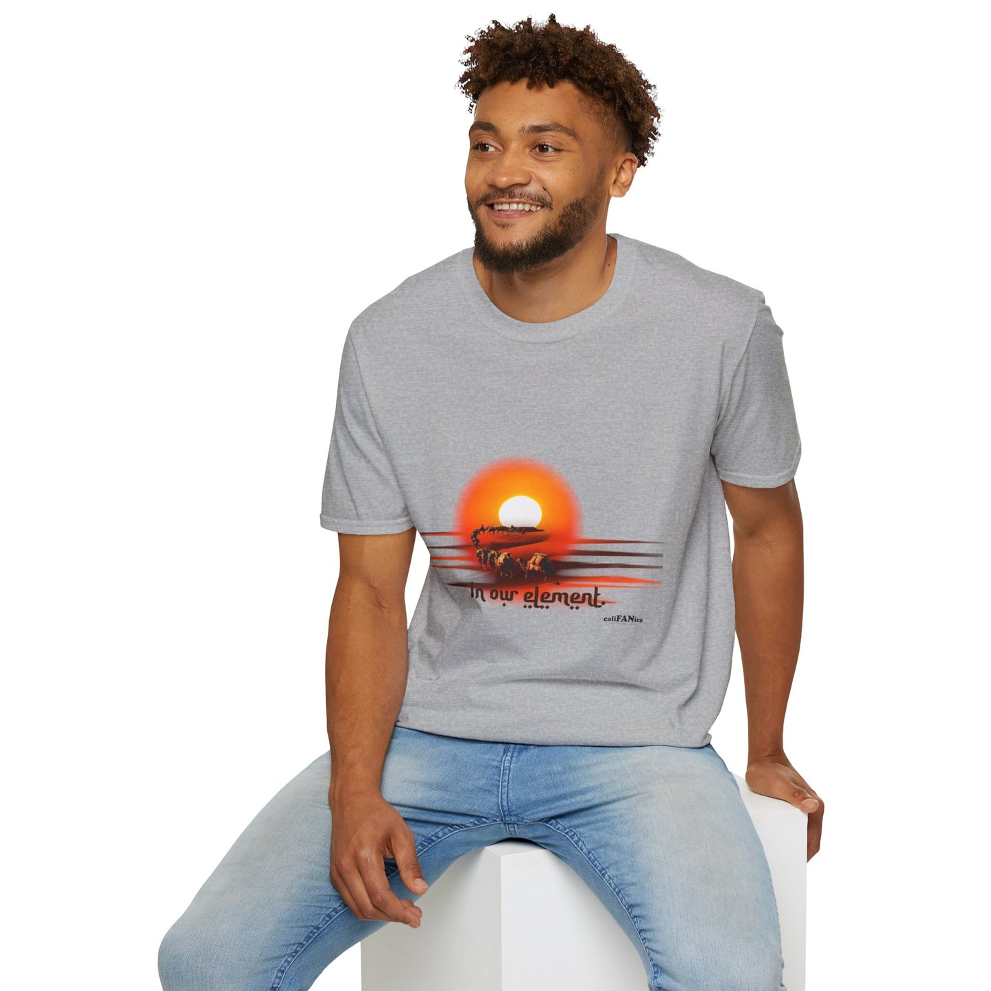 Adventure Traveler T-Shirt - Desert Caravan Vibrant Sun Colors