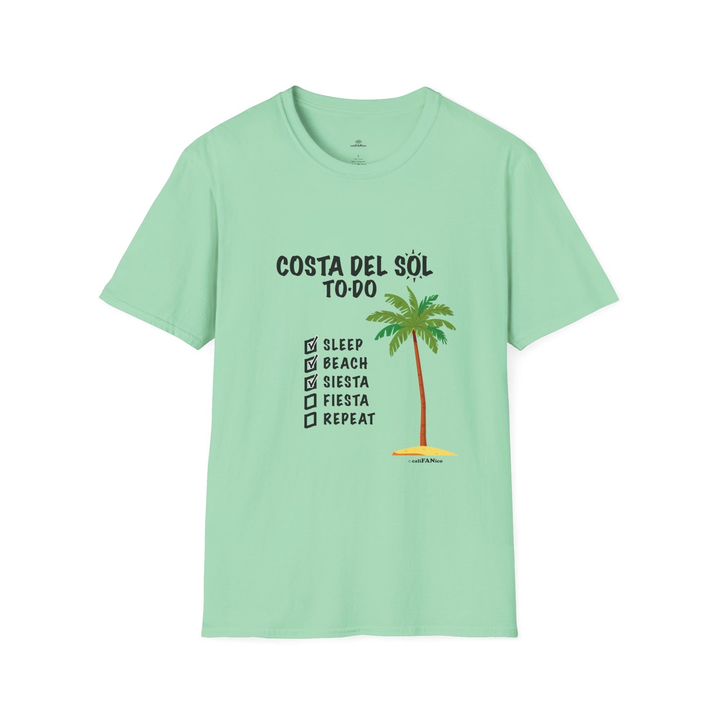 Beach Vibes Shirt, Beach Lovers T-Shirt, Vacation Tee, Summer Wear, Gift for Beach Lovers. Costa del Sol To-Do T-Shirt, Unisex T-Shirt, Soft Style T-Shirt