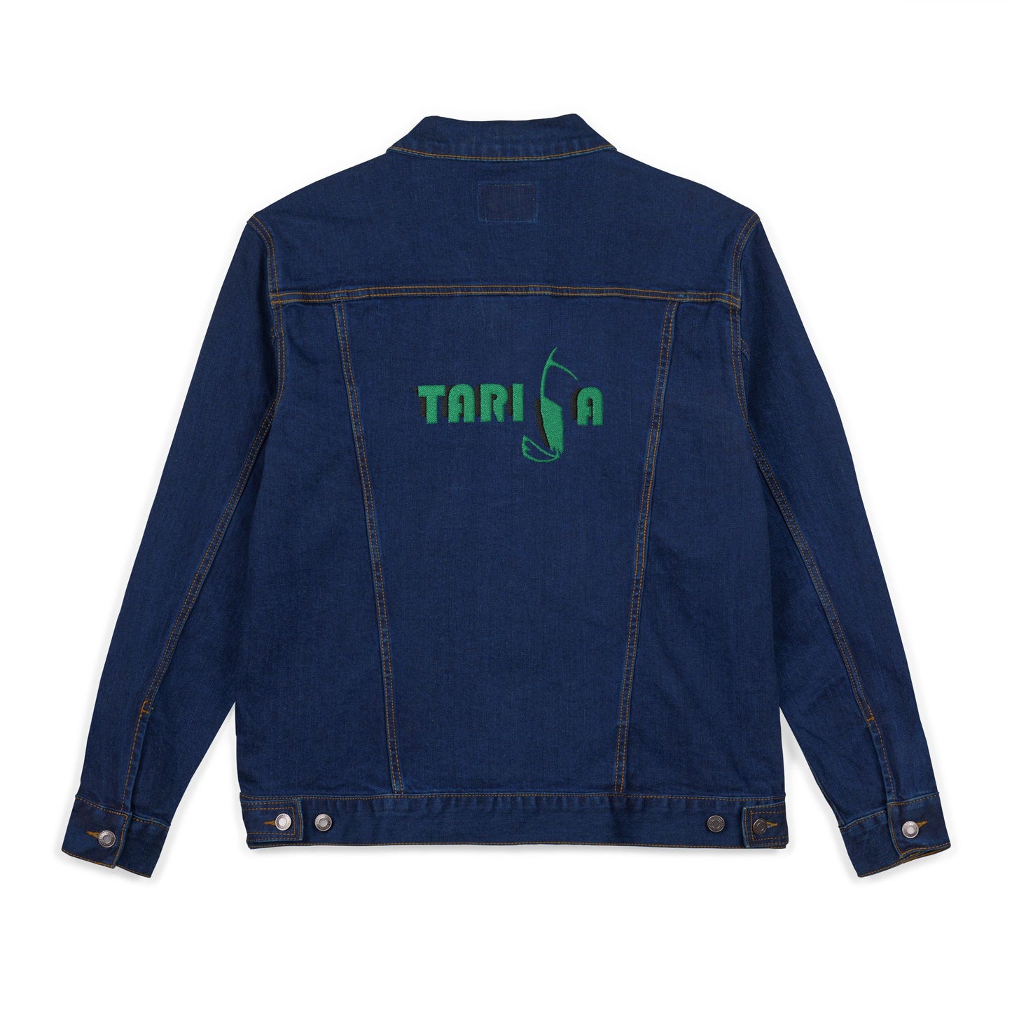 A+ Embroidered Unisex Denim Jacket | Tarifa Surf Theme, Casual Outerwear, Surfer Wardrobe Essential