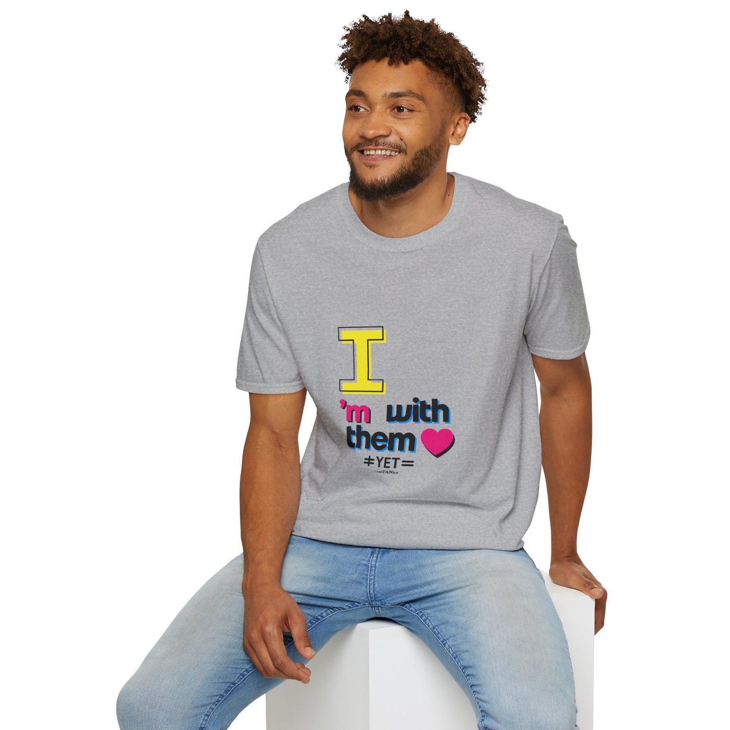 I’m With Them LGBTQ Pride Unisex Softstyle T-Shirt | Casual Wear, Gift for Friends, Pride Events Shirt, Graphic Tee, Inclusive Fashion