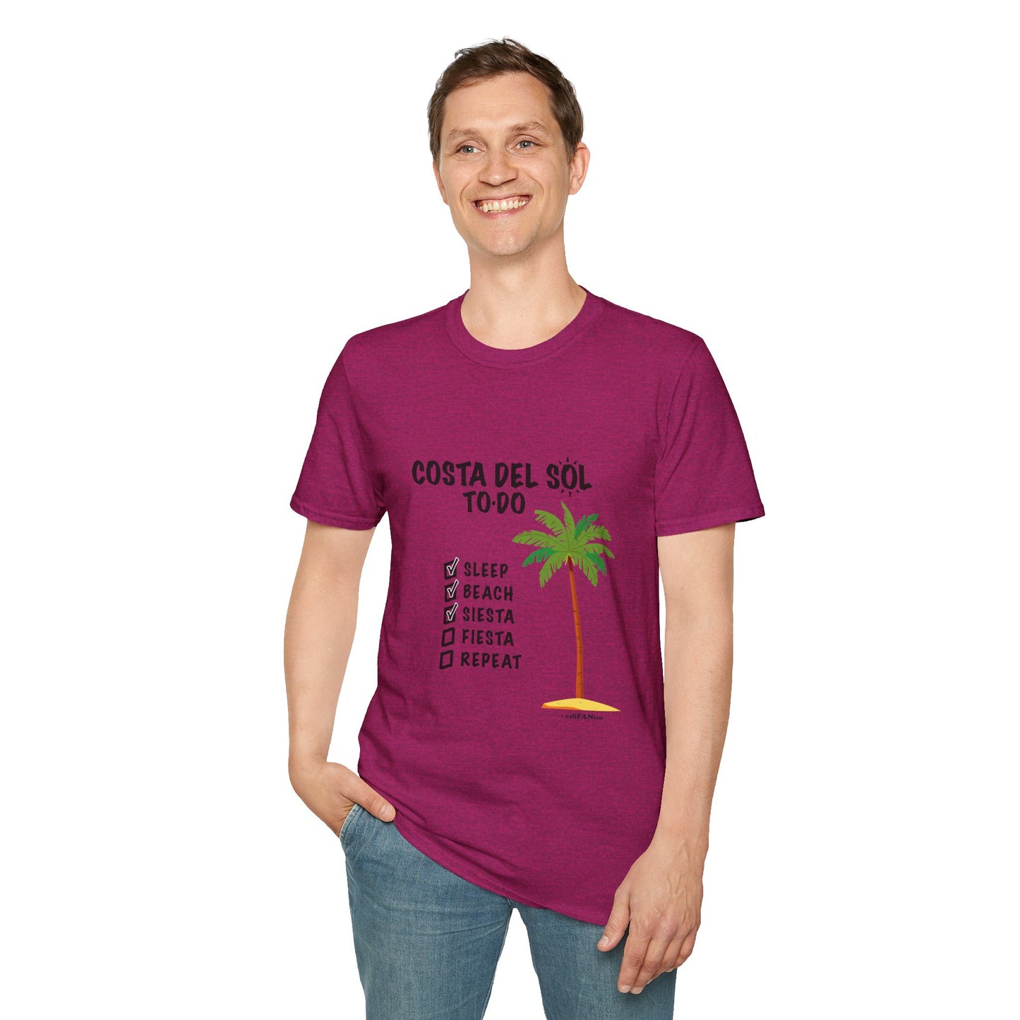 Beach Vibes Shirt, Beach Lovers T-Shirt, Vacation Tee, Summer Wear, Gift for Beach Lovers. Costa del Sol To-Do T-Shirt, Unisex T-Shirt, Soft Style T-Shirt