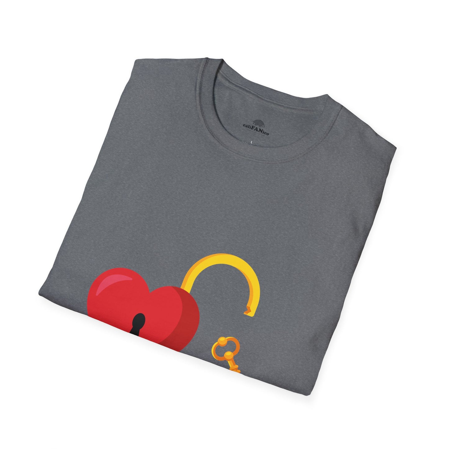 Open Heart Unlocked Heart Unisex Softstyle T-Shirt | Valentine’s Everyday Gift, Couple Matching Tee, Cute Relationship Shirt, Love Theme Apparel