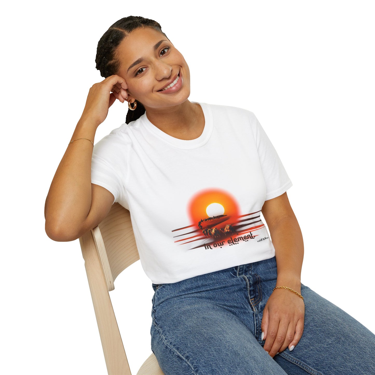 Adventure Traveler T-Shirt - Desert Caravan Vibrant Sun Colors