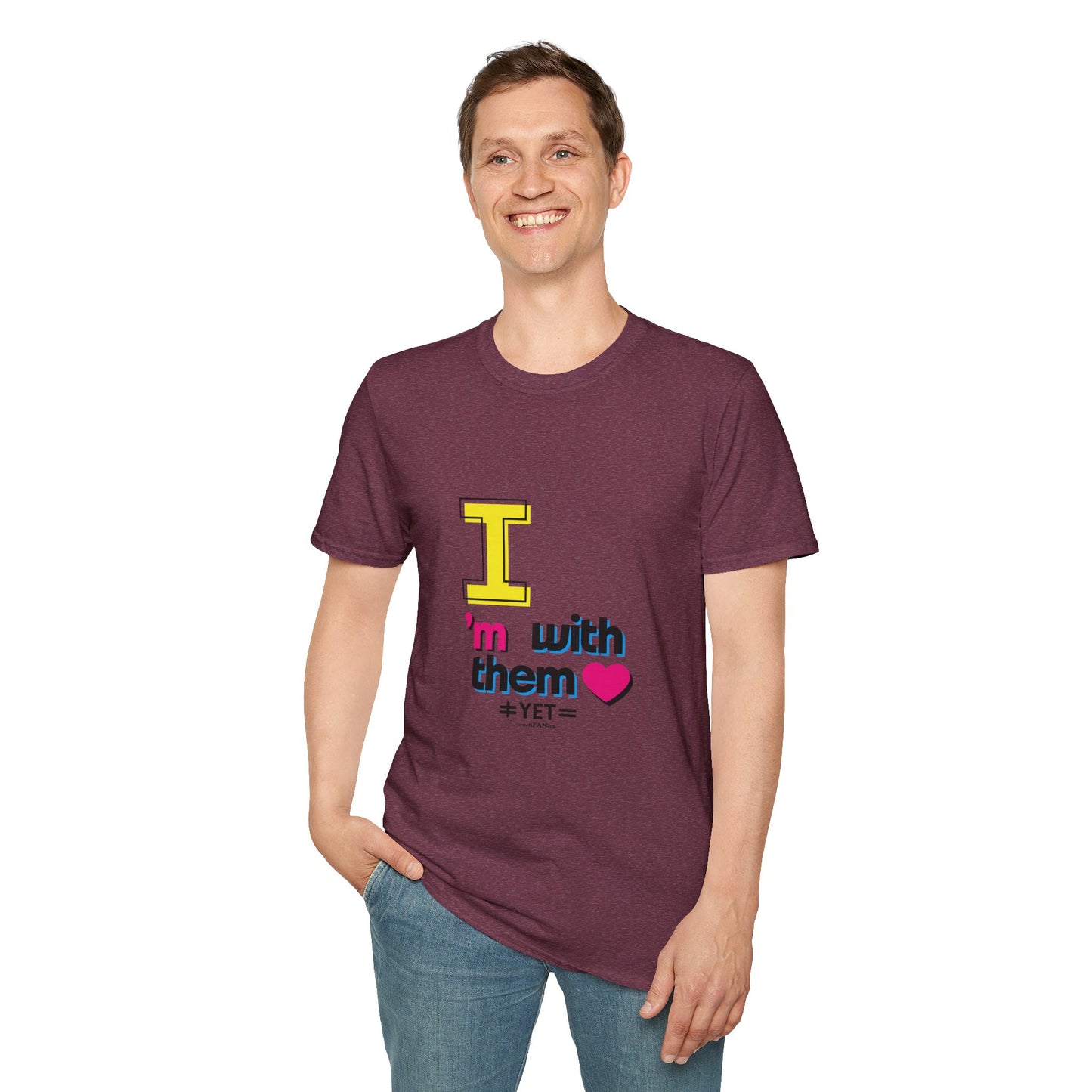I’m With Them LGBTQ Pride Unisex Softstyle T-Shirt | Casual Wear, Gift for Friends, Pride Events Shirt, Graphic Tee, Inclusive Fashion