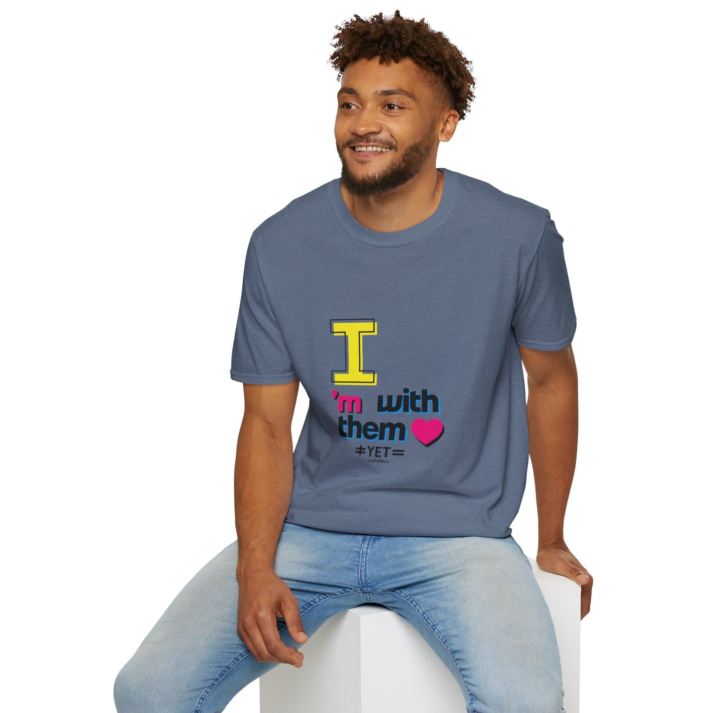 I’m With Them LGBTQ Pride Unisex Softstyle T-Shirt | Casual Wear, Gift for Friends, Pride Events Shirt, Graphic Tee, Inclusive Fashion