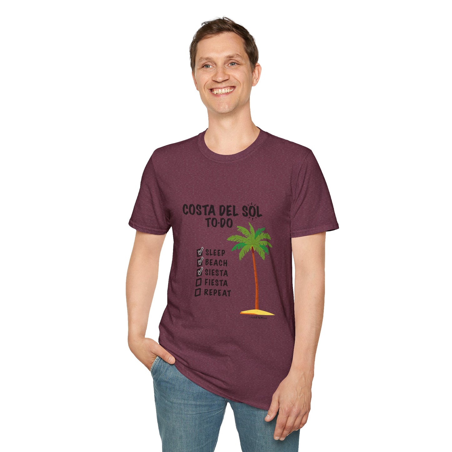Beach Vibes Shirt, Beach Lovers T-Shirt, Vacation Tee, Summer Wear, Gift for Beach Lovers. Costa del Sol To-Do T-Shirt, Unisex T-Shirt, Soft Style T-Shirt