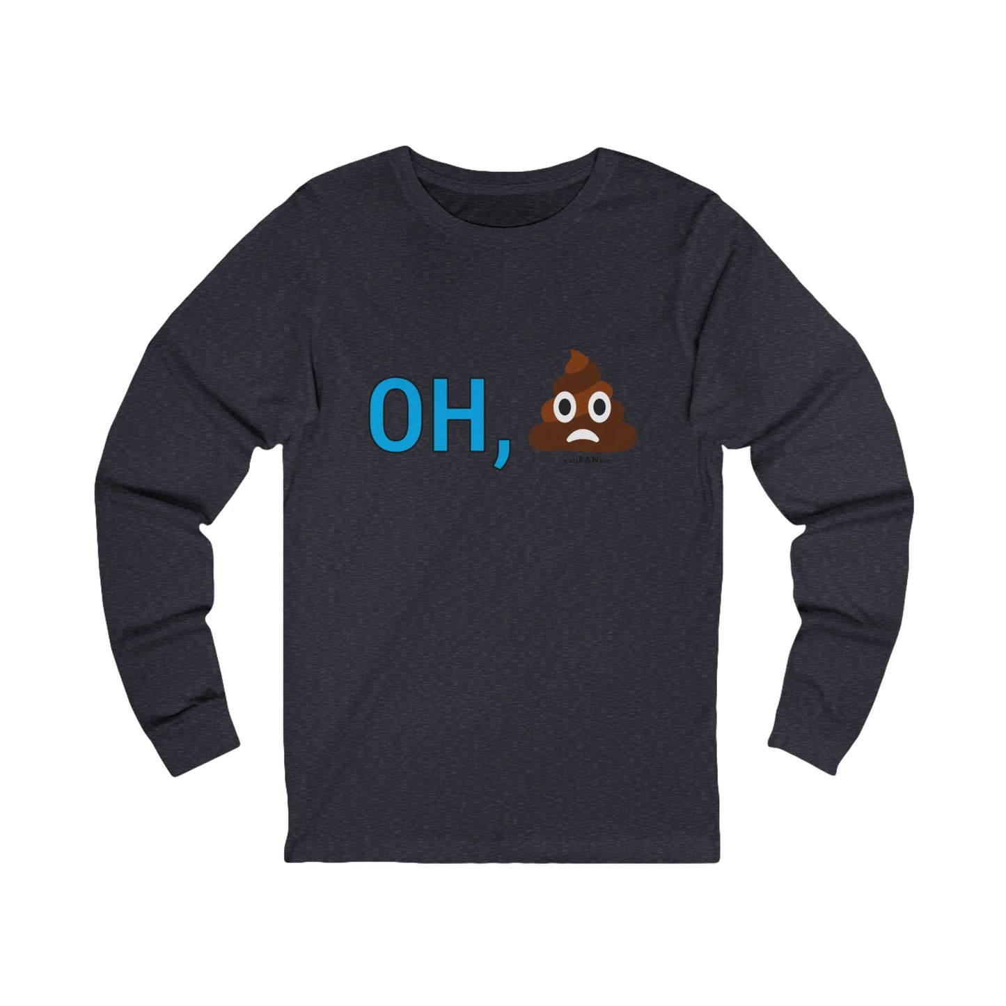 Funny Poop Emoji Long Sleeve Tee, Humor Shirt, Cute Gift, Unisex Top, Casual Wear, Birthday Surprise, Laugh T Shirt