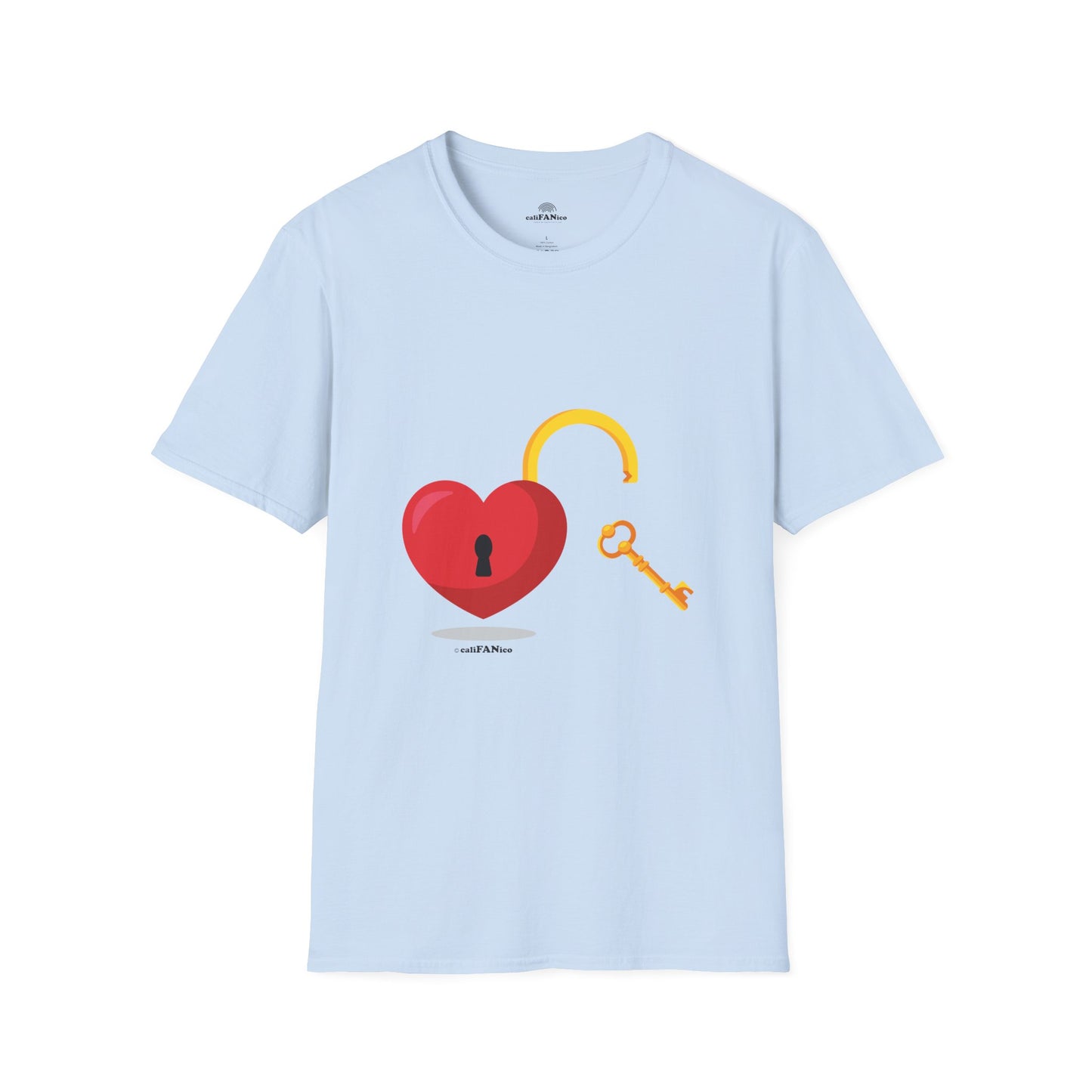 Open Heart Unlocked Heart Unisex Softstyle T-Shirt | Valentine’s Everyday Gift, Couple Matching Tee, Cute Relationship Shirt, Love Theme Apparel