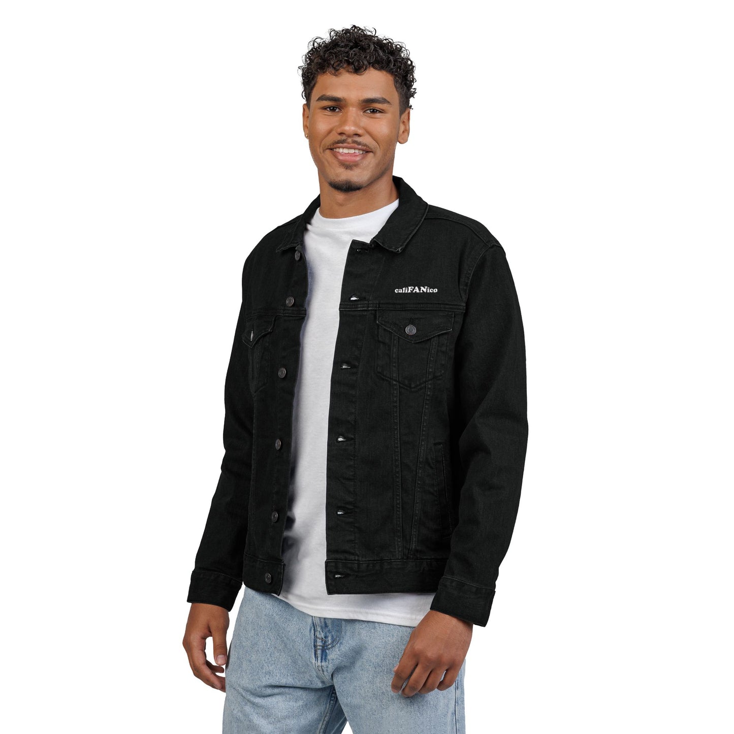 A+ Embroidered Unisex Denim Jacket | Tarifa Surf Theme, Casual Outerwear, Surfer Wardrobe Essential