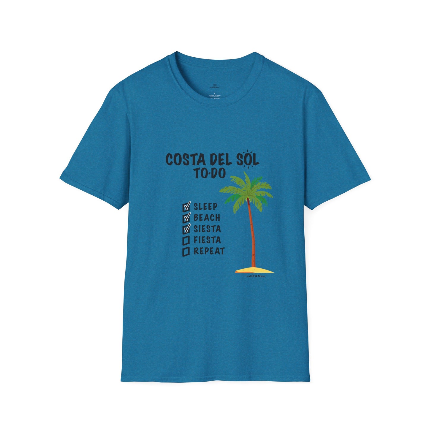Beach Vibes Shirt, Beach Lovers T-Shirt, Vacation Tee, Summer Wear, Gift for Beach Lovers. Costa del Sol To-Do T-Shirt, Unisex T-Shirt, Soft Style T-Shirt