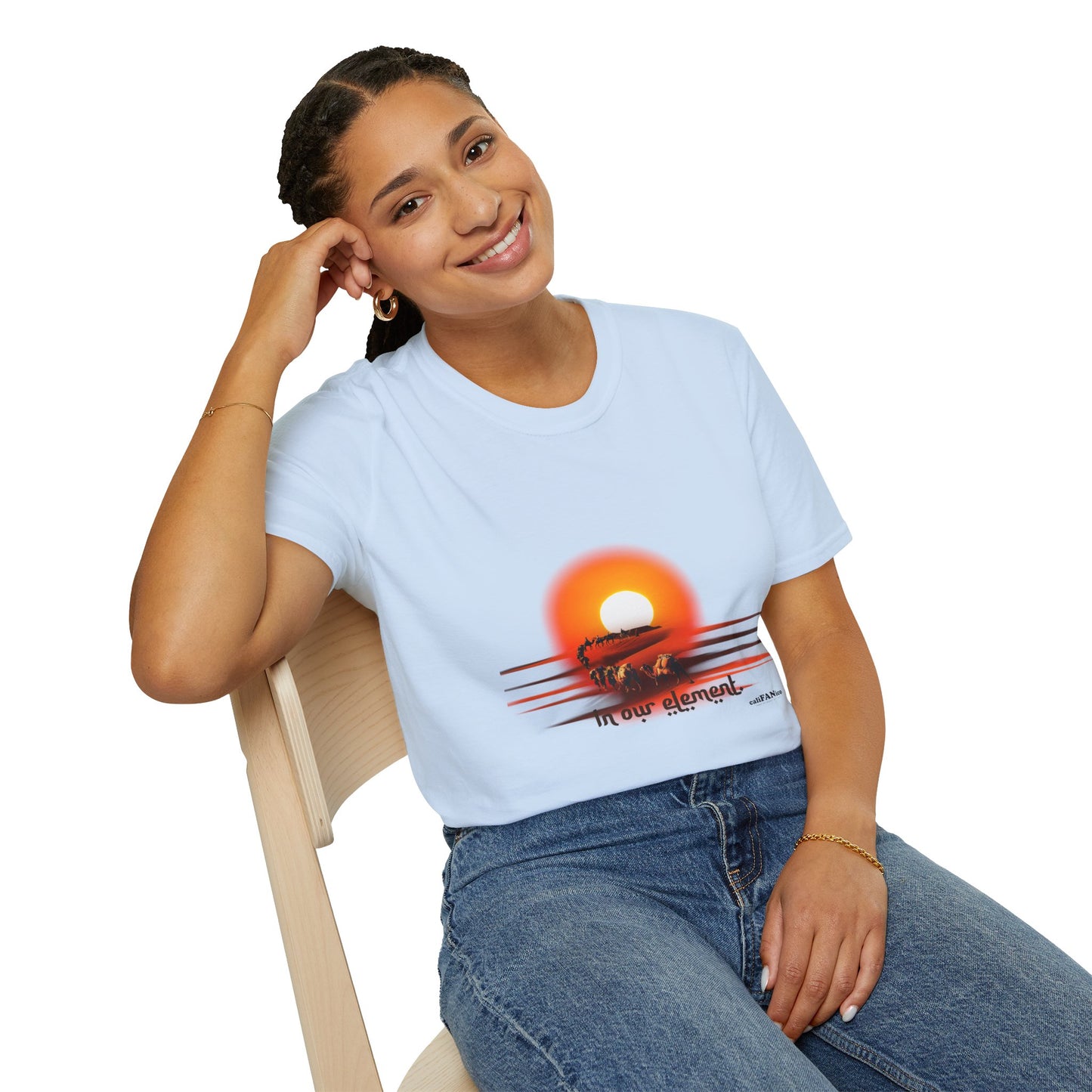 Adventure Traveler T-Shirt - Desert Caravan Vibrant Sun Colors