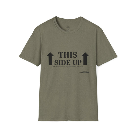 Funny 'THIS SIDE UP' t-shirt - Perfect Gift for Fun Occasions, Casual Wear, Gifting, Unisex Clothing, Vibrant Colors