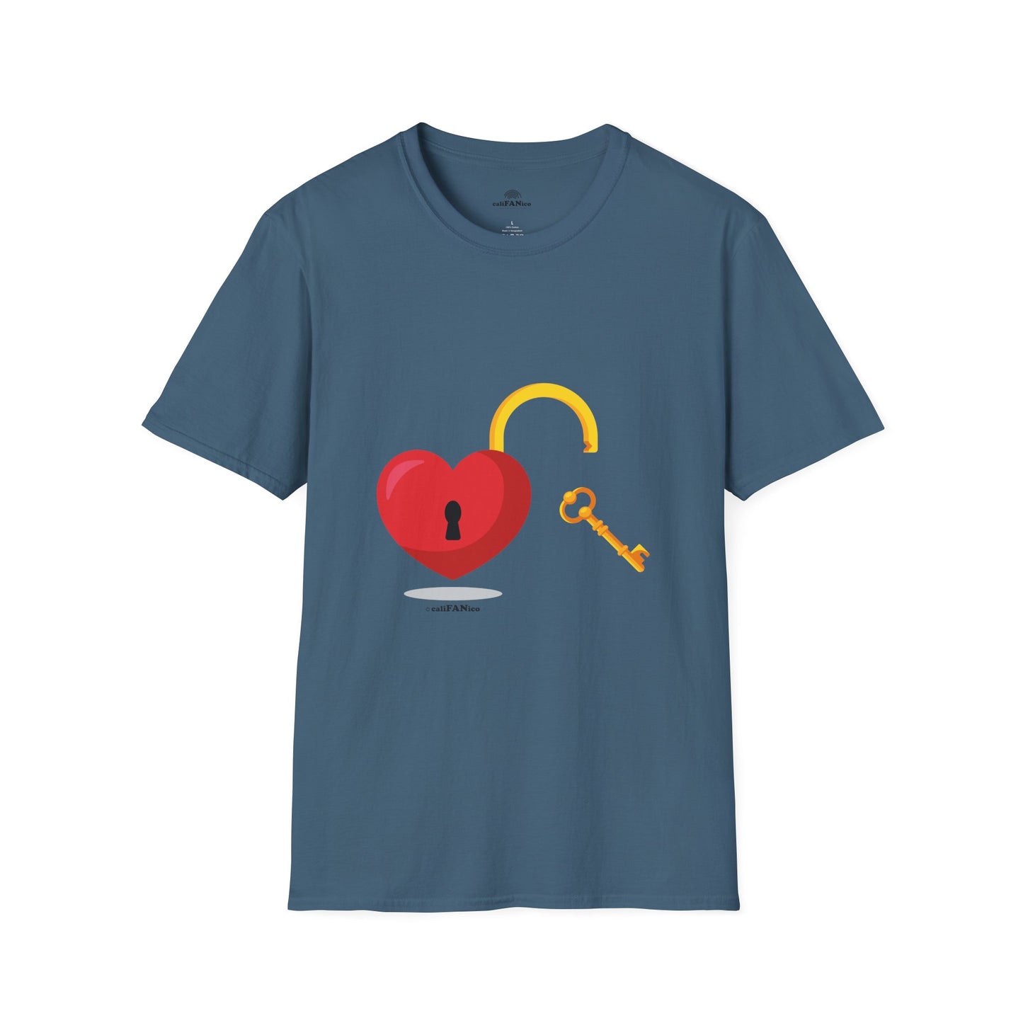 Open Heart Unlocked Heart Unisex Softstyle T-Shirt | Valentine’s Everyday Gift, Couple Matching Tee, Cute Relationship Shirt, Love Theme Apparel