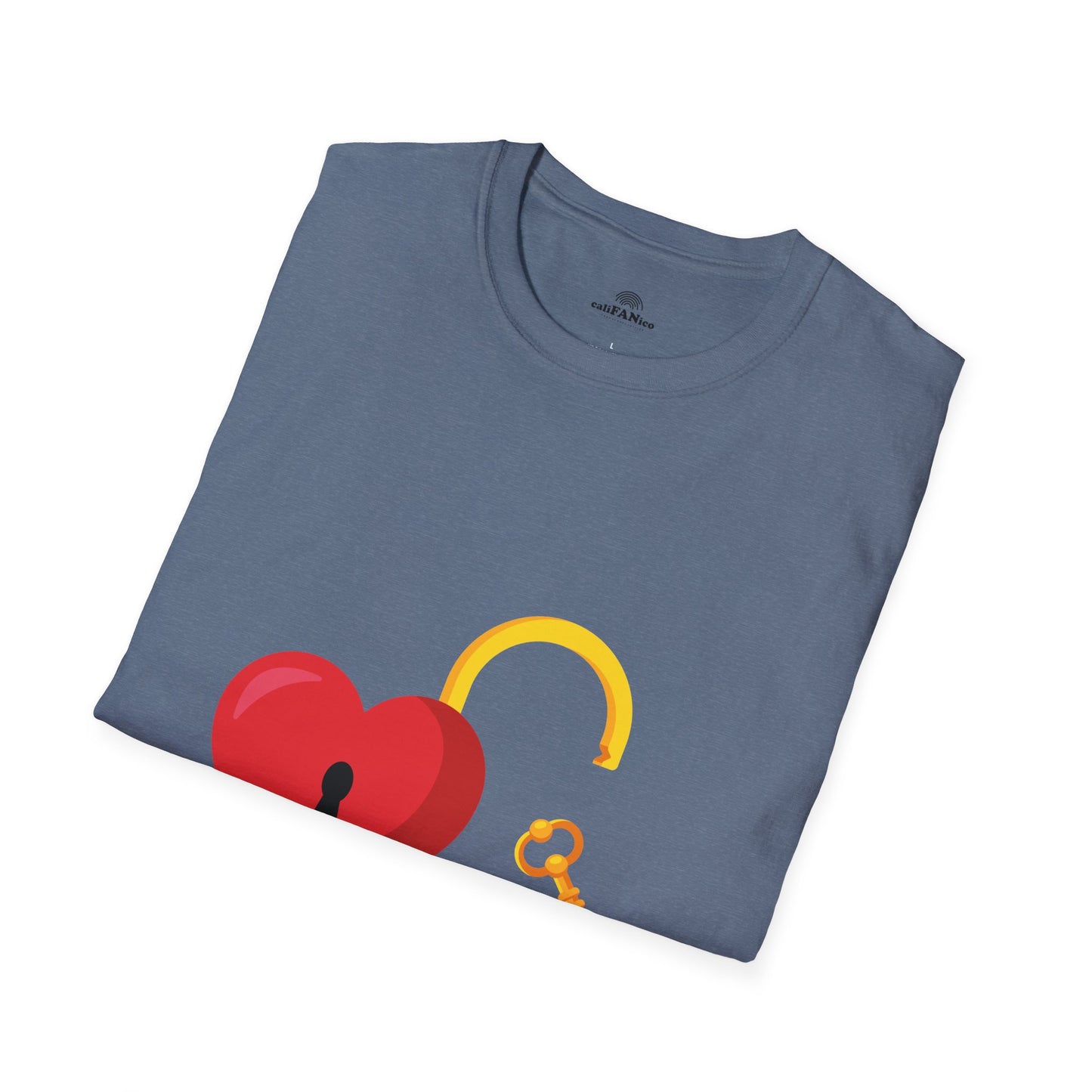 Open Heart Unlocked Heart Unisex Softstyle T-Shirt | Valentine’s Everyday Gift, Couple Matching Tee, Cute Relationship Shirt, Love Theme Apparel
