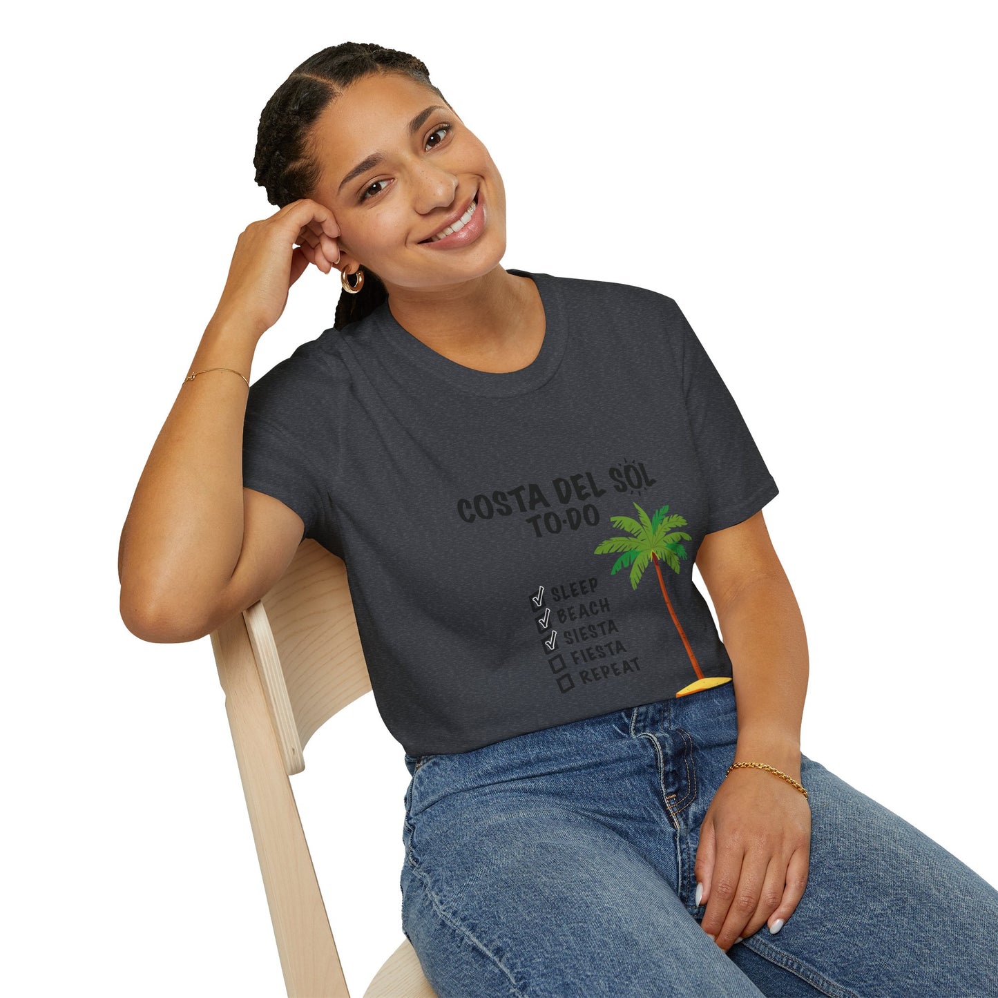 Beach Vibes Shirt, Beach Lovers T-Shirt, Vacation Tee, Summer Wear, Gift for Beach Lovers. Costa del Sol To-Do T-Shirt, Unisex T-Shirt, Soft Style T-Shirt