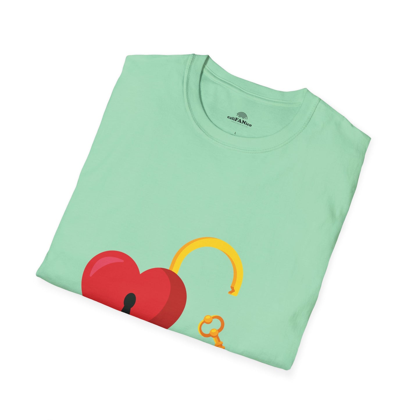 Open Heart Unlocked Heart Unisex Softstyle T-Shirt | Valentine’s Everyday Gift, Couple Matching Tee, Cute Relationship Shirt, Love Theme Apparel