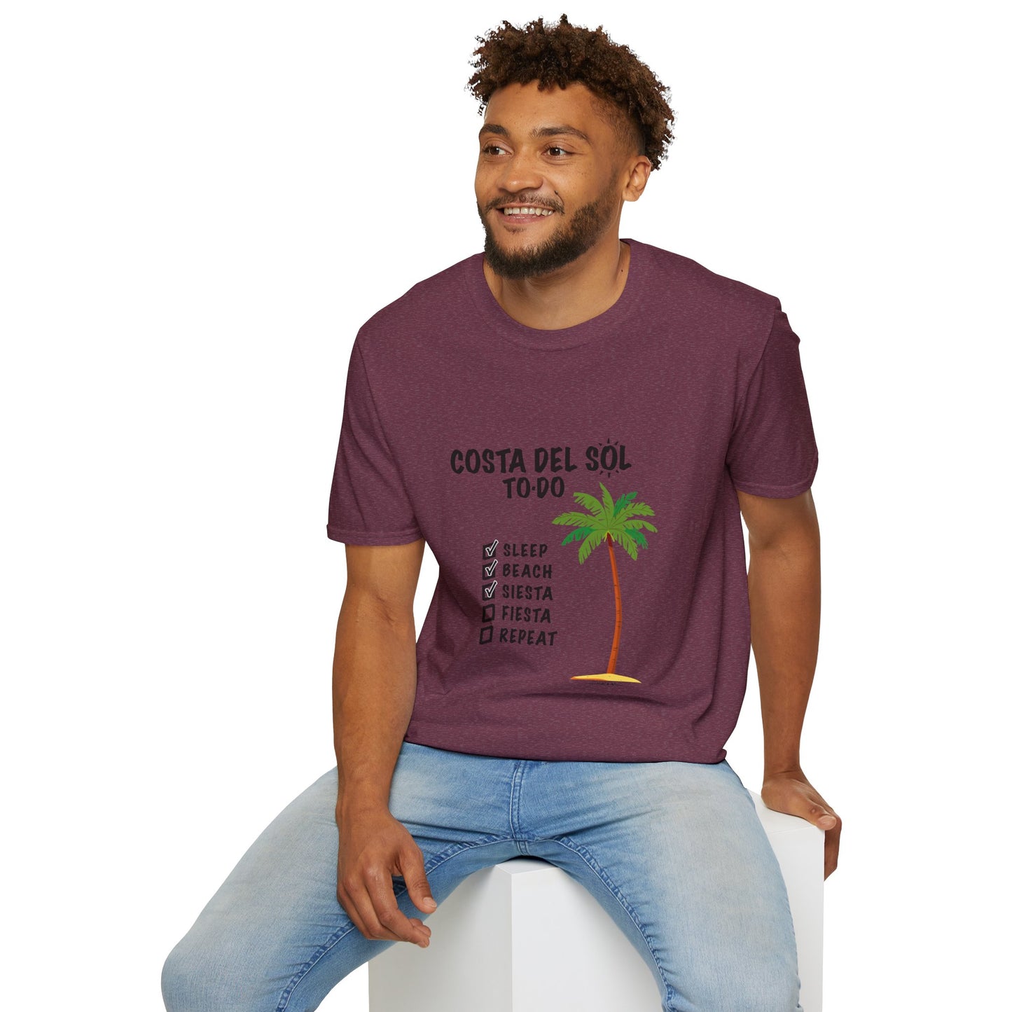 Beach Vibes Shirt, Beach Lovers T-Shirt, Vacation Tee, Summer Wear, Gift for Beach Lovers. Costa del Sol To-Do T-Shirt, Unisex T-Shirt, Soft Style T-Shirt