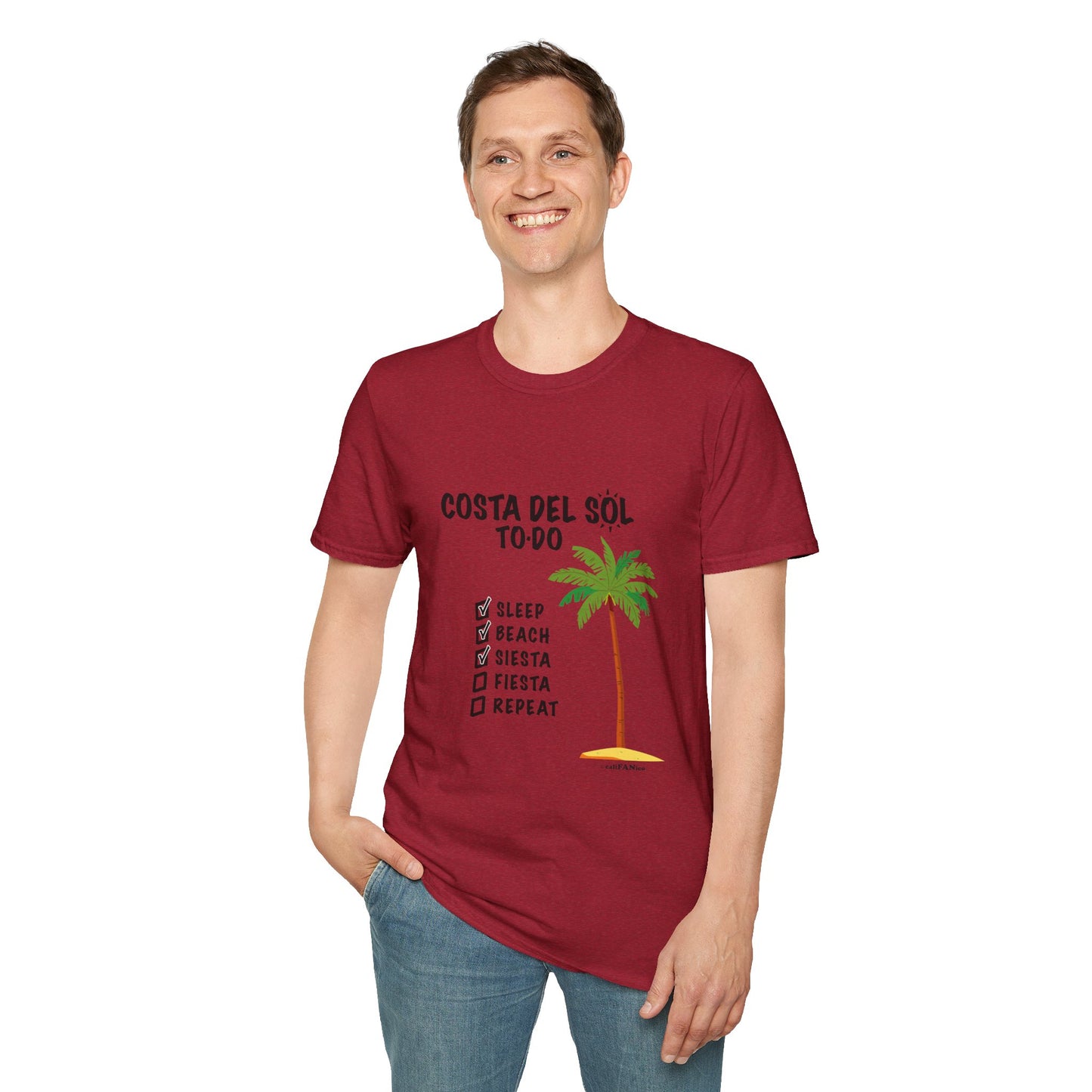 Beach Vibes Shirt, Beach Lovers T-Shirt, Vacation Tee, Summer Wear, Gift for Beach Lovers. Costa del Sol To-Do T-Shirt, Unisex T-Shirt, Soft Style T-Shirt