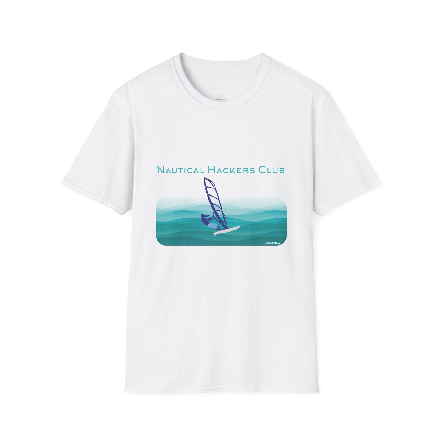 A Nautical Hackers Club T-Shirt, Adventure Tee, Wind Surfing Enthusiast Gift, Beachwear, Summer Casual Top, Oceanside Vibes