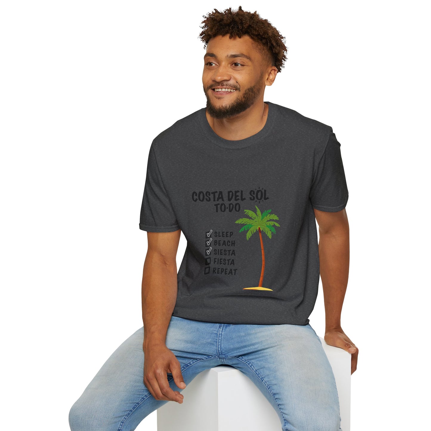 Beach Vibes Shirt, Beach Lovers T-Shirt, Vacation Tee, Summer Wear, Gift for Beach Lovers. Costa del Sol To-Do T-Shirt, Unisex T-Shirt, Soft Style T-Shirt