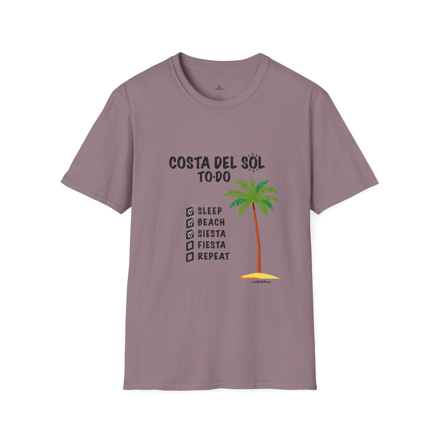 Beach Vibes Shirt, Beach Lovers T-Shirt, Vacation Tee, Summer Wear, Gift for Beach Lovers. Costa del Sol To-Do T-Shirt, Unisex T-Shirt, Soft Style T-Shirt