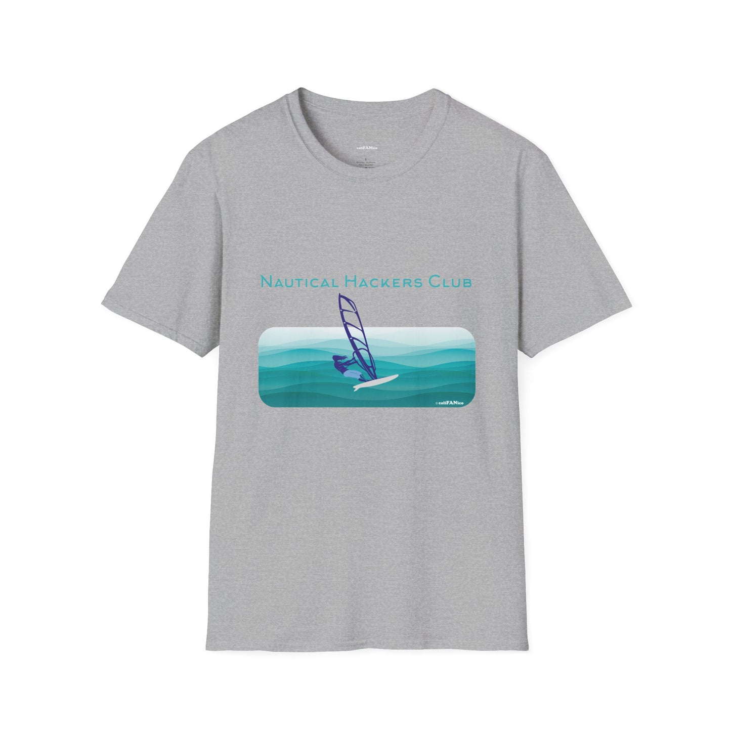 A Nautical Hackers Club T-Shirt, Adventure Tee, Wind Surfing Enthusiast Gift, Beachwear, Summer Casual Top, Oceanside Vibes