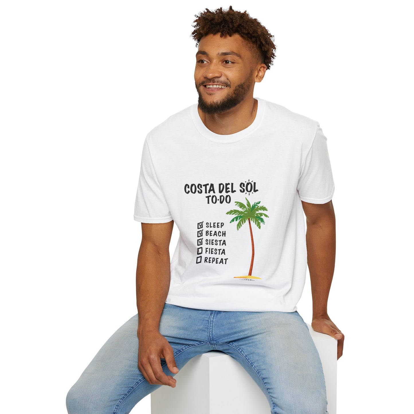 Beach Vibes Shirt, Beach Lovers T-Shirt, Vacation Tee, Summer Wear, Gift for Beach Lovers. Costa del Sol To-Do T-Shirt, Unisex T-Shirt, Soft Style T-Shirt
