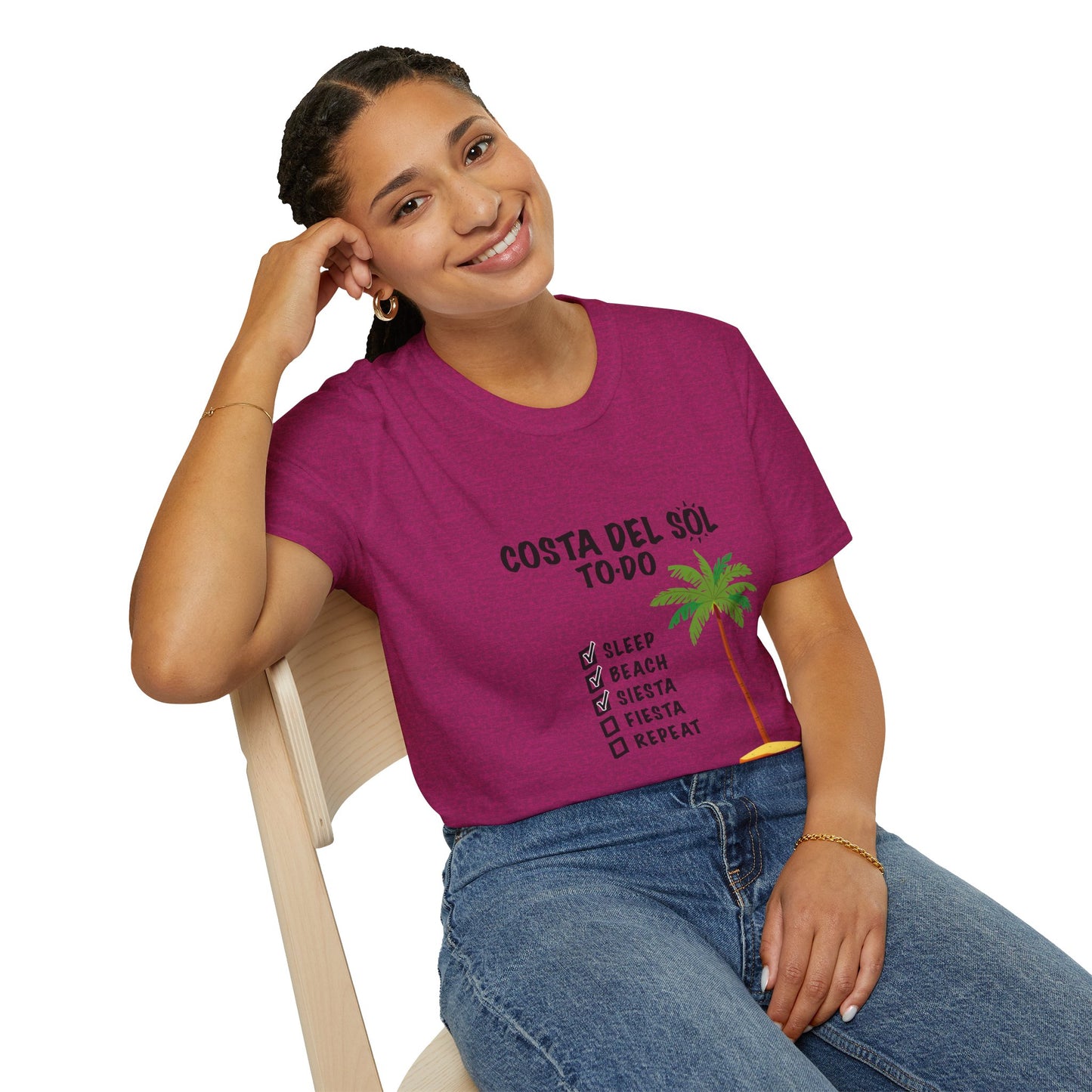 Beach Vibes Shirt, Beach Lovers T-Shirt, Vacation Tee, Summer Wear, Gift for Beach Lovers. Costa del Sol To-Do T-Shirt, Unisex T-Shirt, Soft Style T-Shirt