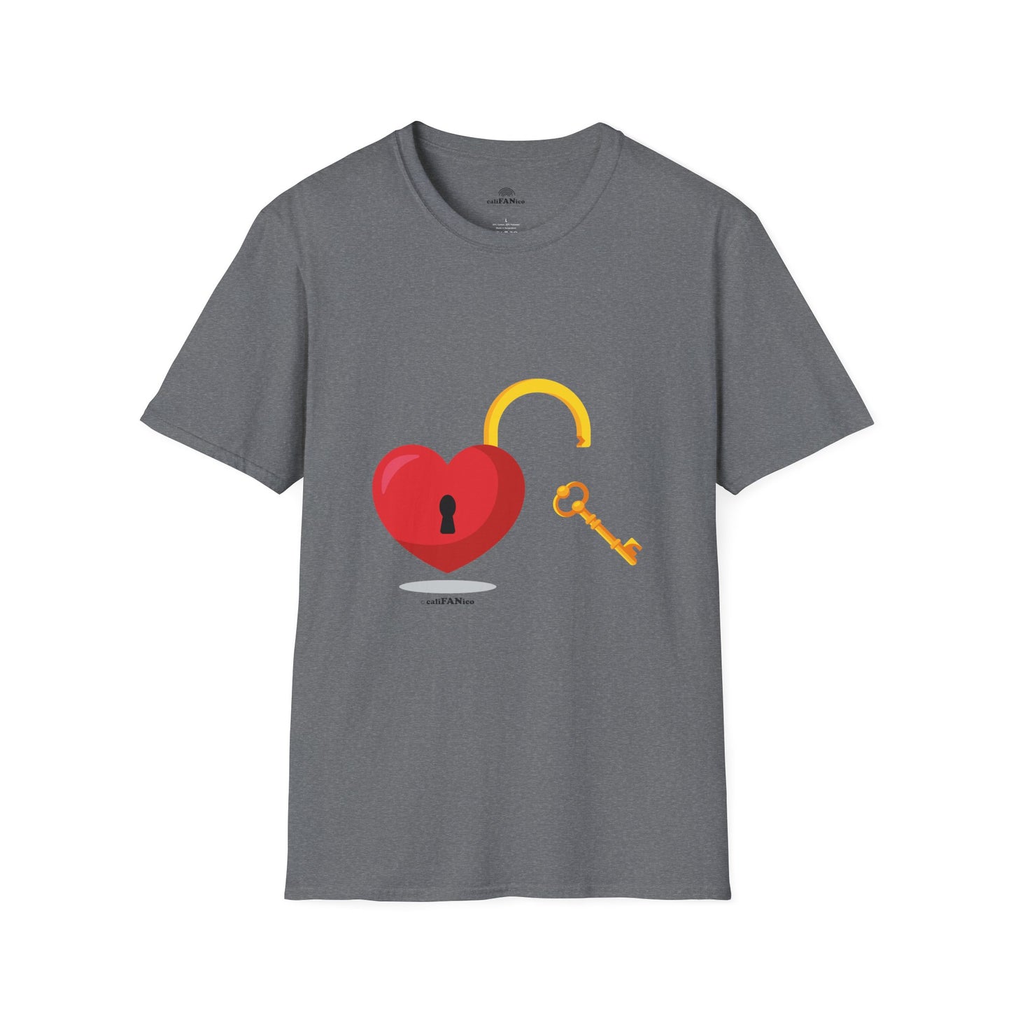Open Heart Unlocked Heart Unisex Softstyle T-Shirt | Valentine’s Everyday Gift, Couple Matching Tee, Cute Relationship Shirt, Love Theme Apparel