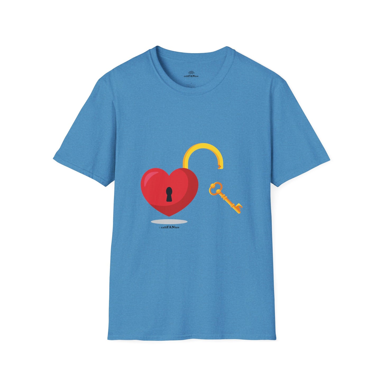 Open Heart Unlocked Heart Unisex Softstyle T-Shirt | Valentine’s Everyday Gift, Couple Matching Tee, Cute Relationship Shirt, Love Theme Apparel
