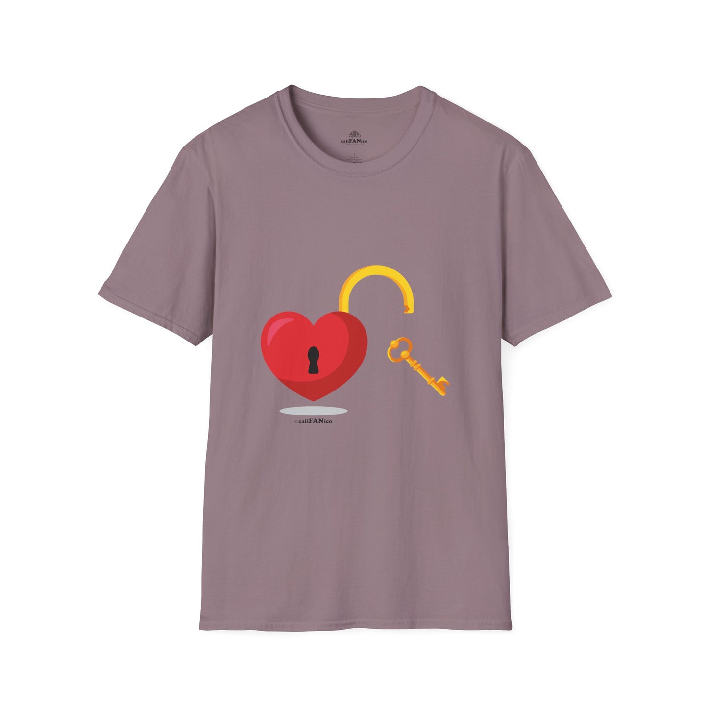 Open Heart Unlocked Heart Unisex Softstyle T-Shirt | Valentine’s Everyday Gift, Couple Matching Tee, Cute Relationship Shirt, Love Theme Apparel