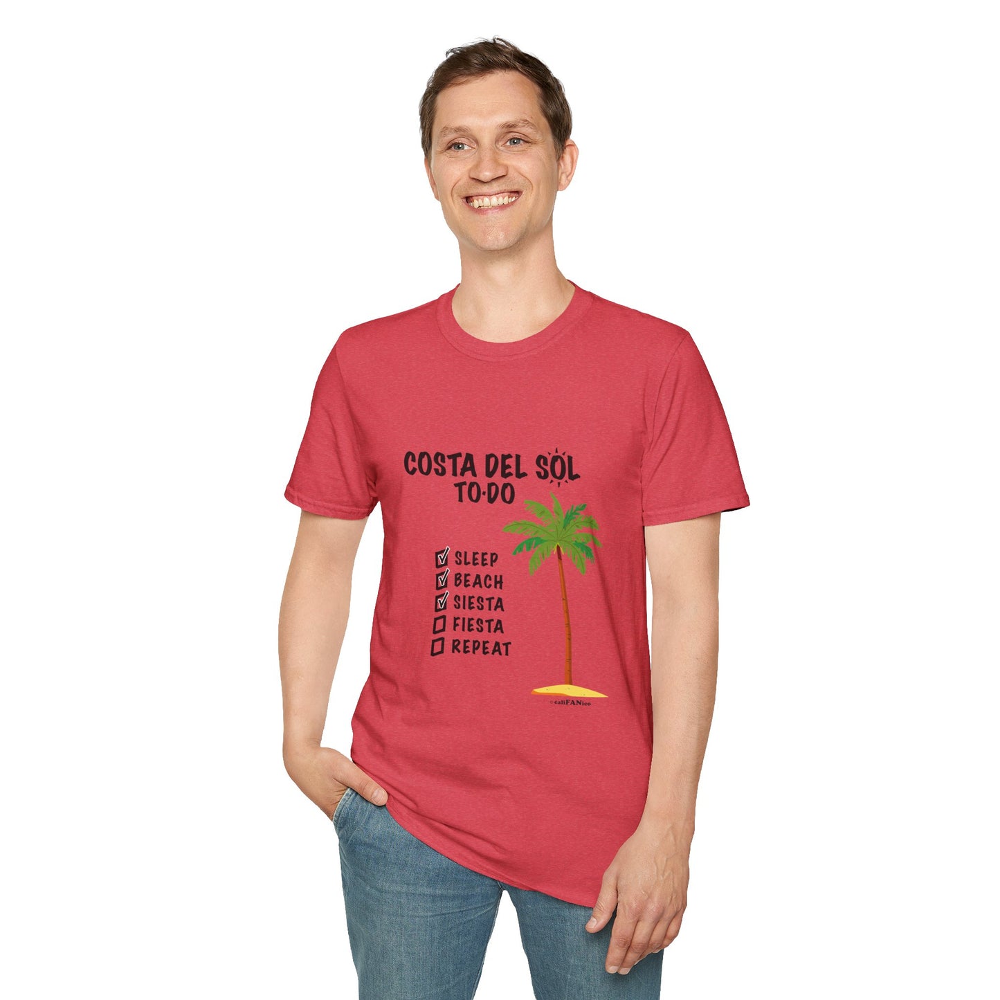 Beach Vibes Shirt, Beach Lovers T-Shirt, Vacation Tee, Summer Wear, Gift for Beach Lovers. Costa del Sol To-Do T-Shirt, Unisex T-Shirt, Soft Style T-Shirt
