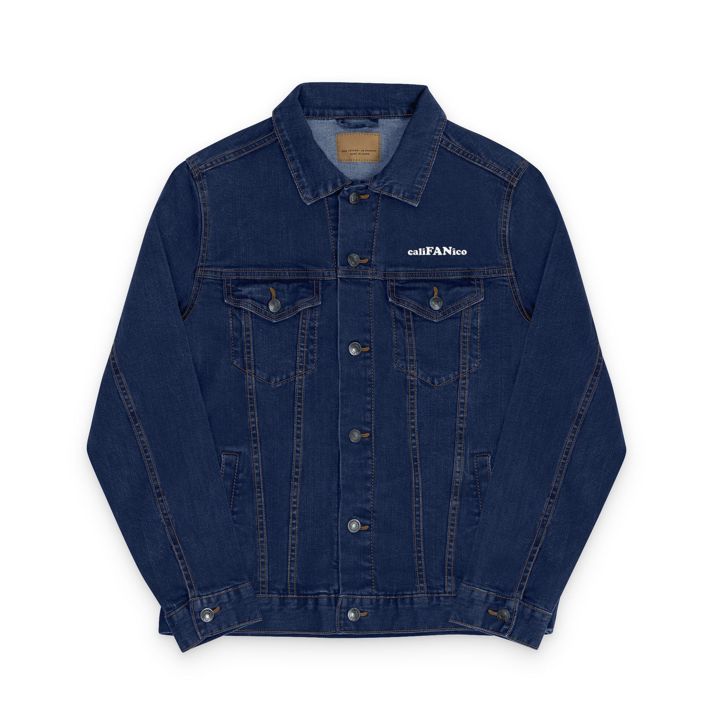 A+ Embroidered Unisex Denim Jacket | Tarifa Surf Theme, Casual Outerwear, Surfer Wardrobe Essential