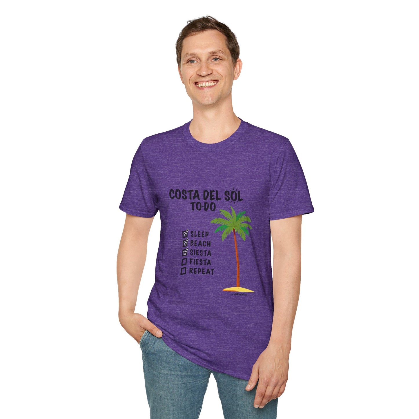Beach Vibes Shirt, Beach Lovers T-Shirt, Vacation Tee, Summer Wear, Gift for Beach Lovers. Costa del Sol To-Do T-Shirt, Unisex T-Shirt, Soft Style T-Shirt