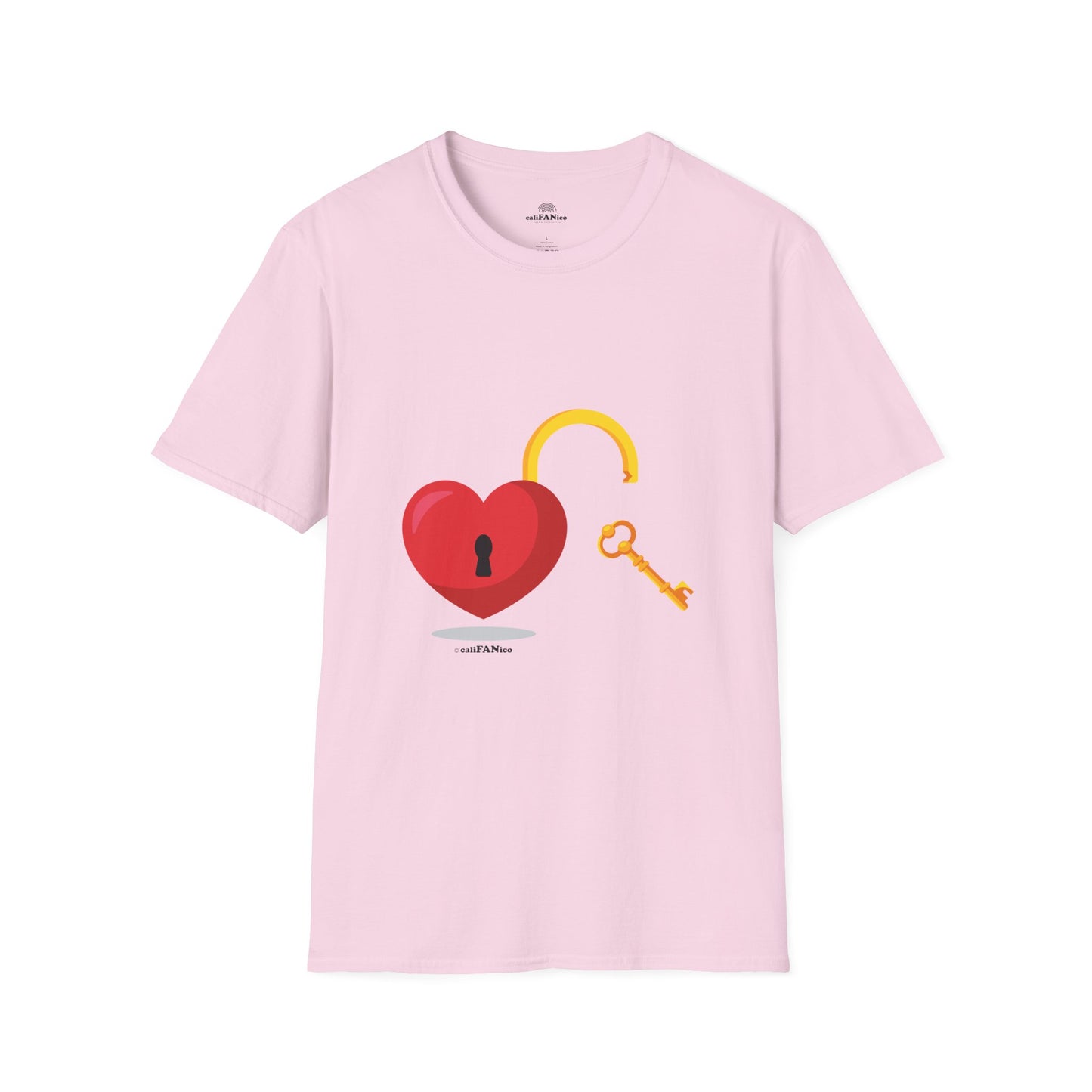 Open Heart Unlocked Heart Unisex Softstyle T-Shirt | Valentine’s Everyday Gift, Couple Matching Tee, Cute Relationship Shirt, Love Theme Apparel