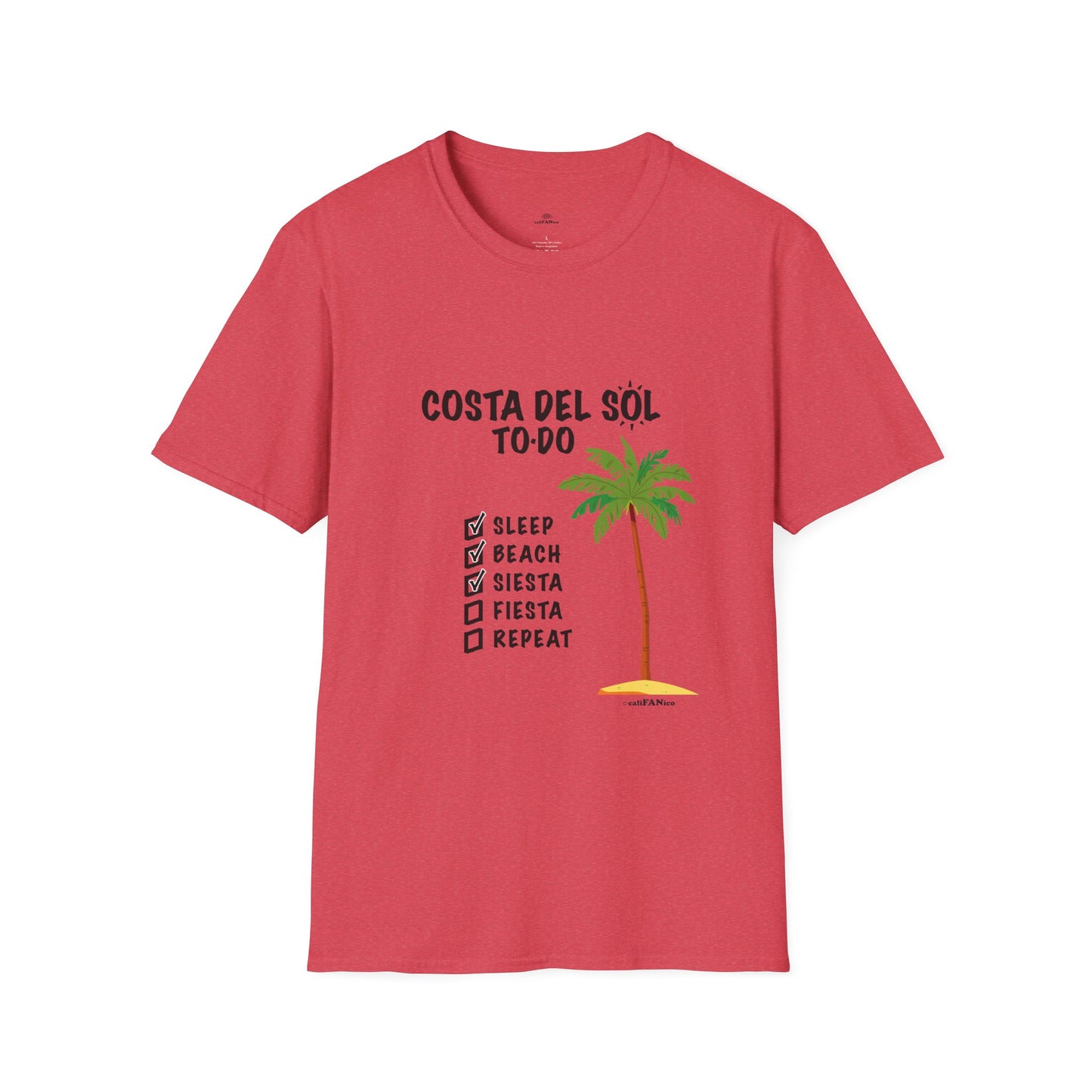 Beach Vibes Shirt, Beach Lovers T-Shirt, Vacation Tee, Summer Wear, Gift for Beach Lovers. Costa del Sol To-Do T-Shirt, Unisex T-Shirt, Soft Style T-Shirt