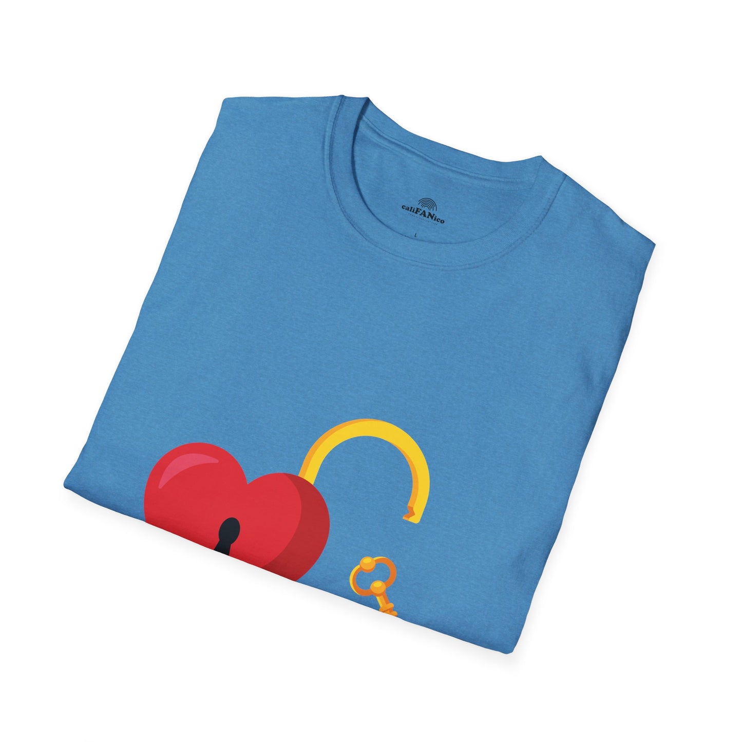 Open Heart Unlocked Heart Unisex Softstyle T-Shirt | Valentine’s Everyday Gift, Couple Matching Tee, Cute Relationship Shirt, Love Theme Apparel