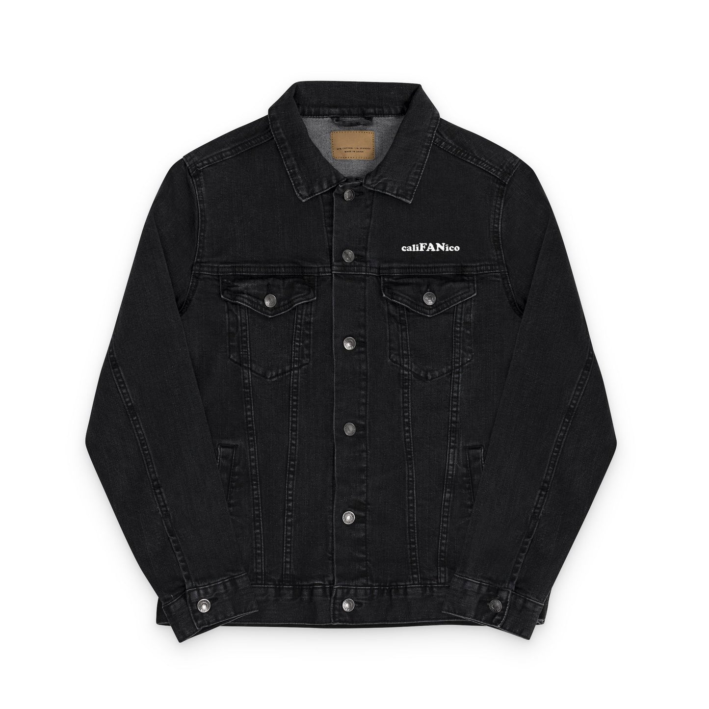 A+ Embroidered Unisex Denim Jacket | Tarifa Surf Theme, Casual Outerwear, Surfer Wardrobe Essential