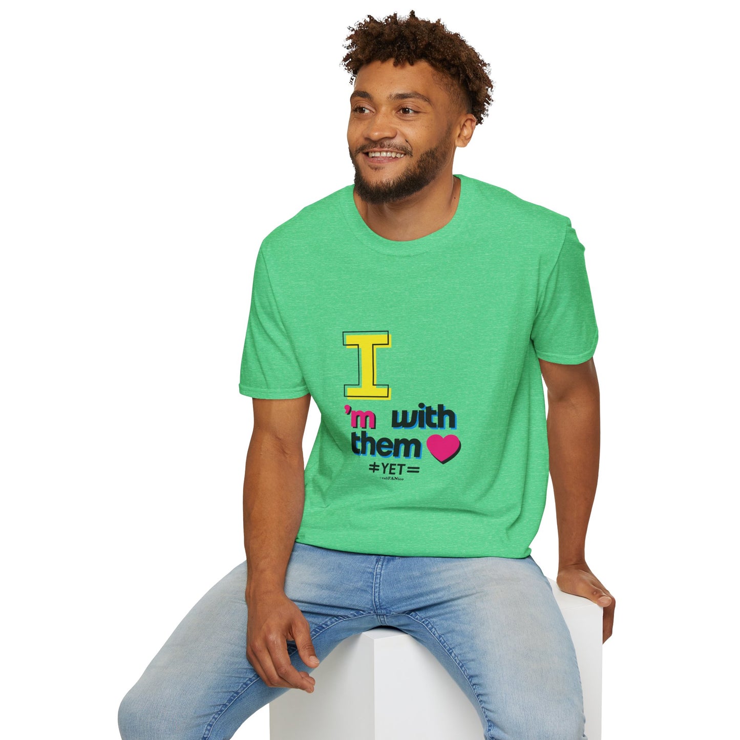 I’m With Them LGBTQ Pride Unisex Softstyle T-Shirt | Casual Wear, Gift for Friends, Pride Events Shirt, Graphic Tee, Inclusive Fashion