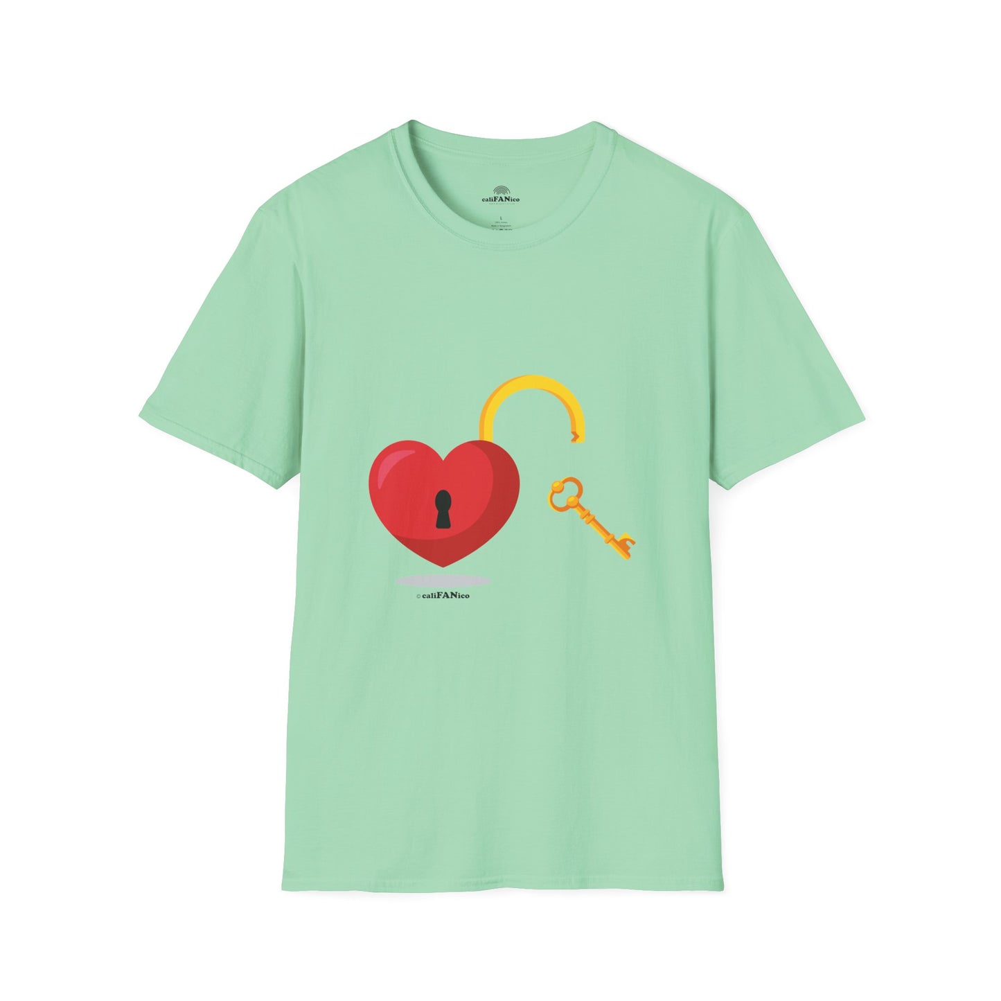 Open Heart Unlocked Heart Unisex Softstyle T-Shirt | Valentine’s Everyday Gift, Couple Matching Tee, Cute Relationship Shirt, Love Theme Apparel