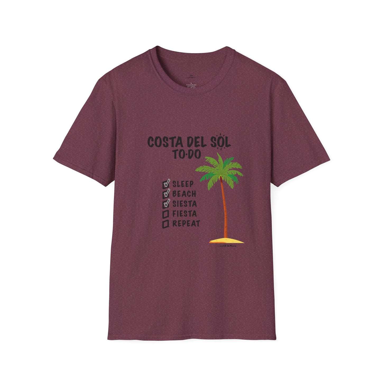 Beach Vibes Shirt, Beach Lovers T-Shirt, Vacation Tee, Summer Wear, Gift for Beach Lovers. Costa del Sol To-Do T-Shirt, Unisex T-Shirt, Soft Style T-Shirt