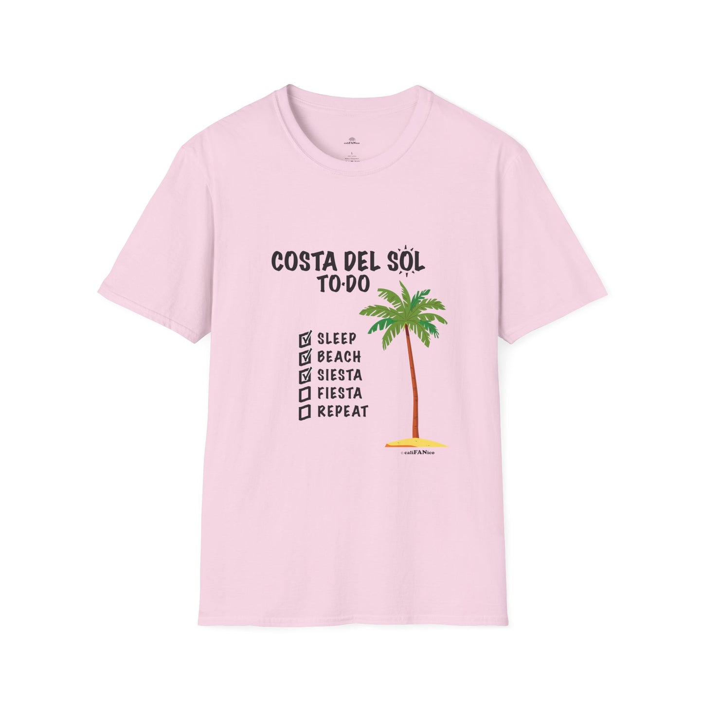 Beach Vibes Shirt, Beach Lovers T-Shirt, Vacation Tee, Summer Wear, Gift for Beach Lovers. Costa del Sol To-Do T-Shirt, Unisex T-Shirt, Soft Style T-Shirt