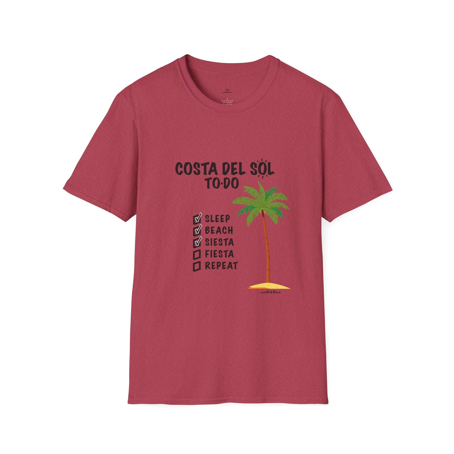 Beach Vibes Shirt, Beach Lovers T-Shirt, Vacation Tee, Summer Wear, Gift for Beach Lovers. Costa del Sol To-Do T-Shirt, Unisex T-Shirt, Soft Style T-Shirt