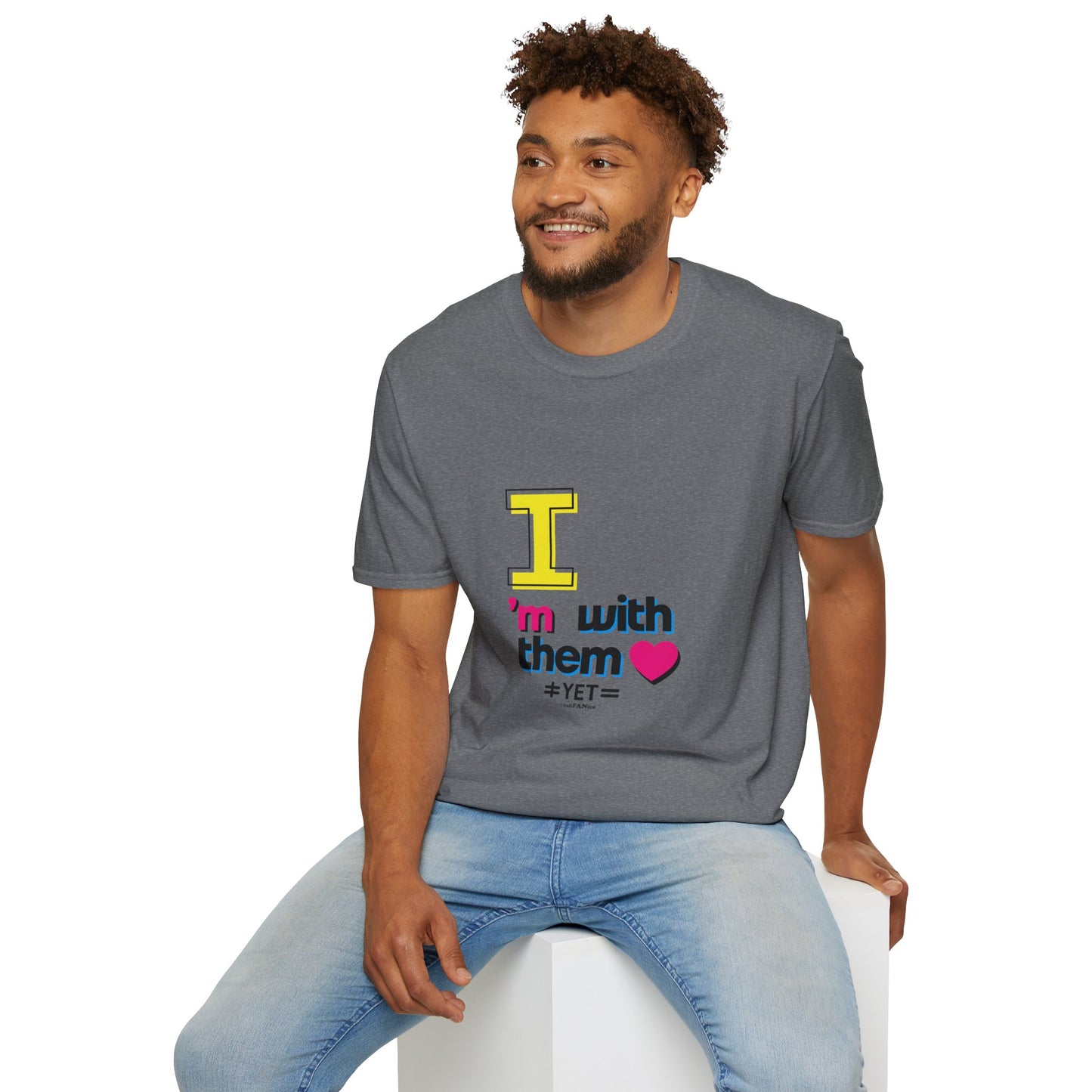 I’m With Them LGBTQ Pride Unisex Softstyle T-Shirt | Casual Wear, Gift for Friends, Pride Events Shirt, Graphic Tee, Inclusive Fashion