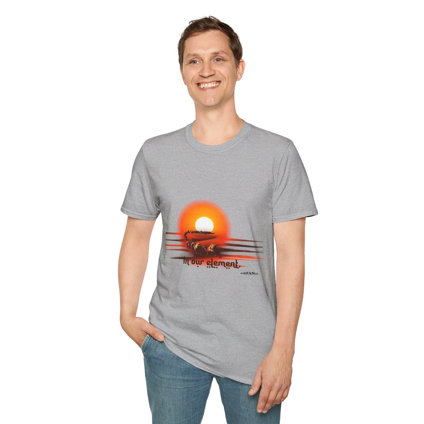 Adventure Traveler T-Shirt - Desert Caravan Vibrant Sun Colors