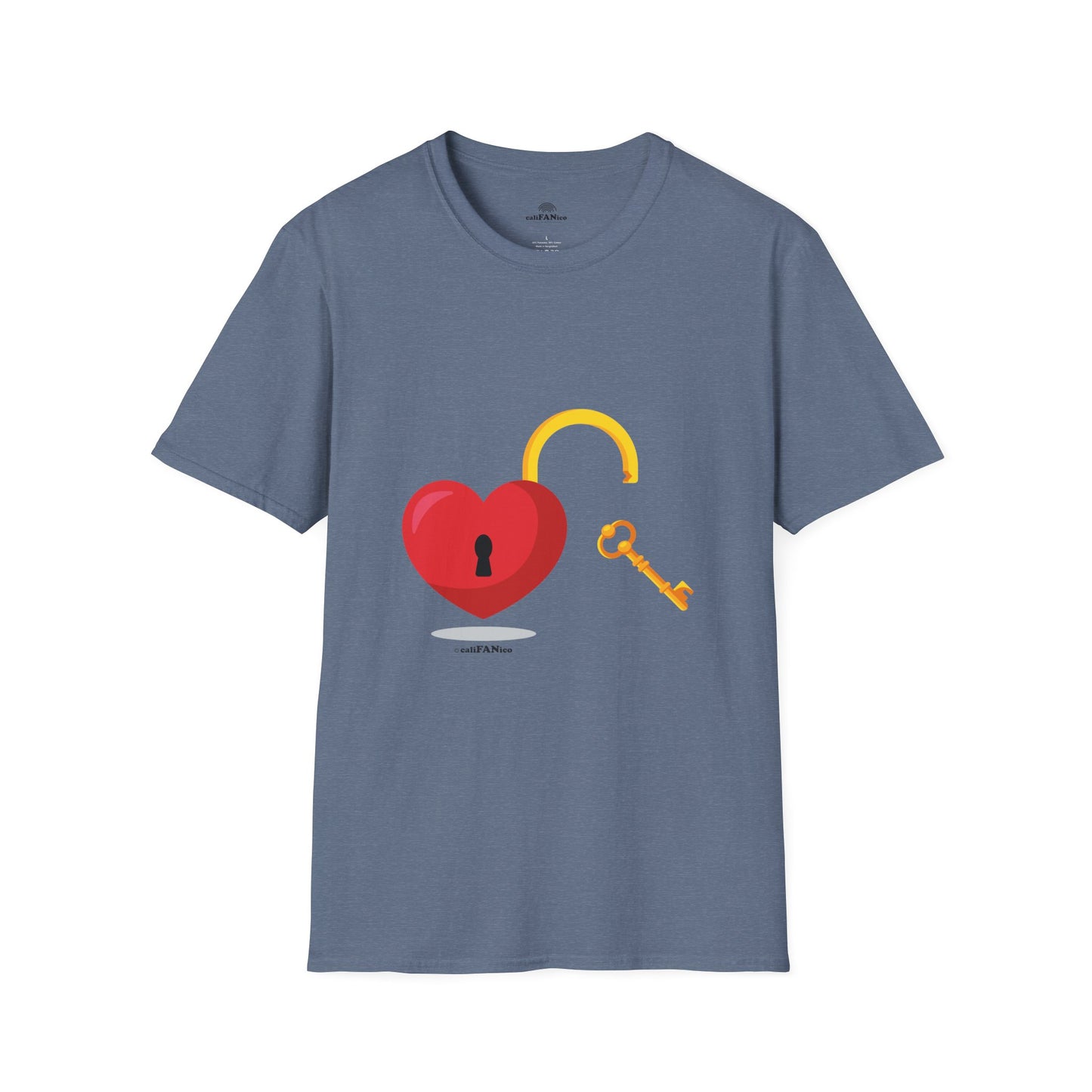 Open Heart Unlocked Heart Unisex Softstyle T-Shirt | Valentine’s Everyday Gift, Couple Matching Tee, Cute Relationship Shirt, Love Theme Apparel