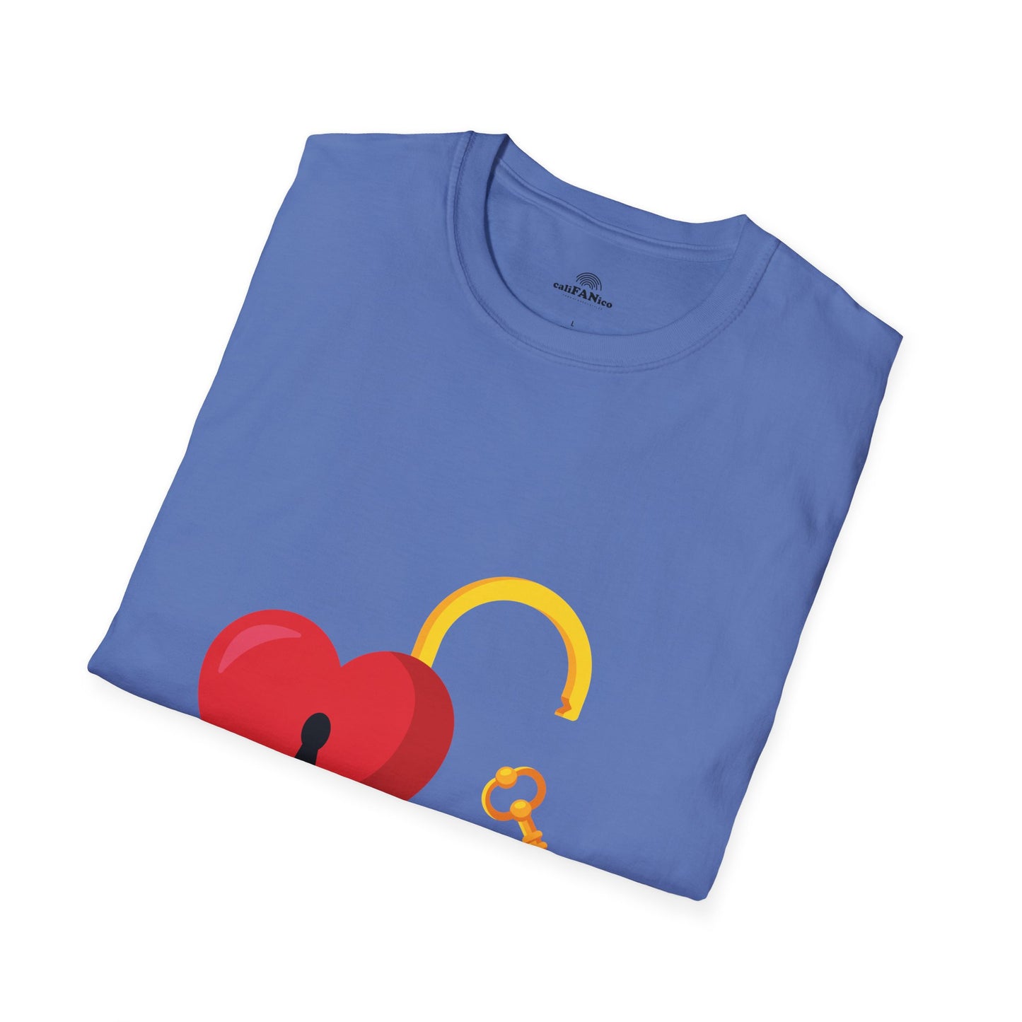 Open Heart Unlocked Heart Unisex Softstyle T-Shirt | Valentine’s Everyday Gift, Couple Matching Tee, Cute Relationship Shirt, Love Theme Apparel
