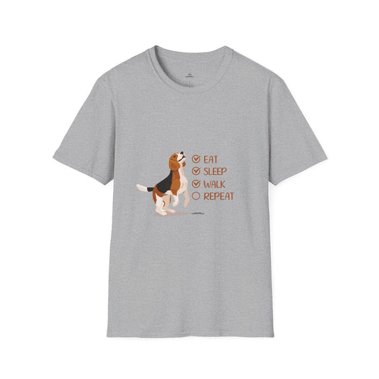Eat, Sleep, Walk, Repeat Beagle Lover T-Shirt, Funny Pet Tee, Dog Lover Gift, Beagle T-Shirt, Casual Wear, Pet Owner Apparel